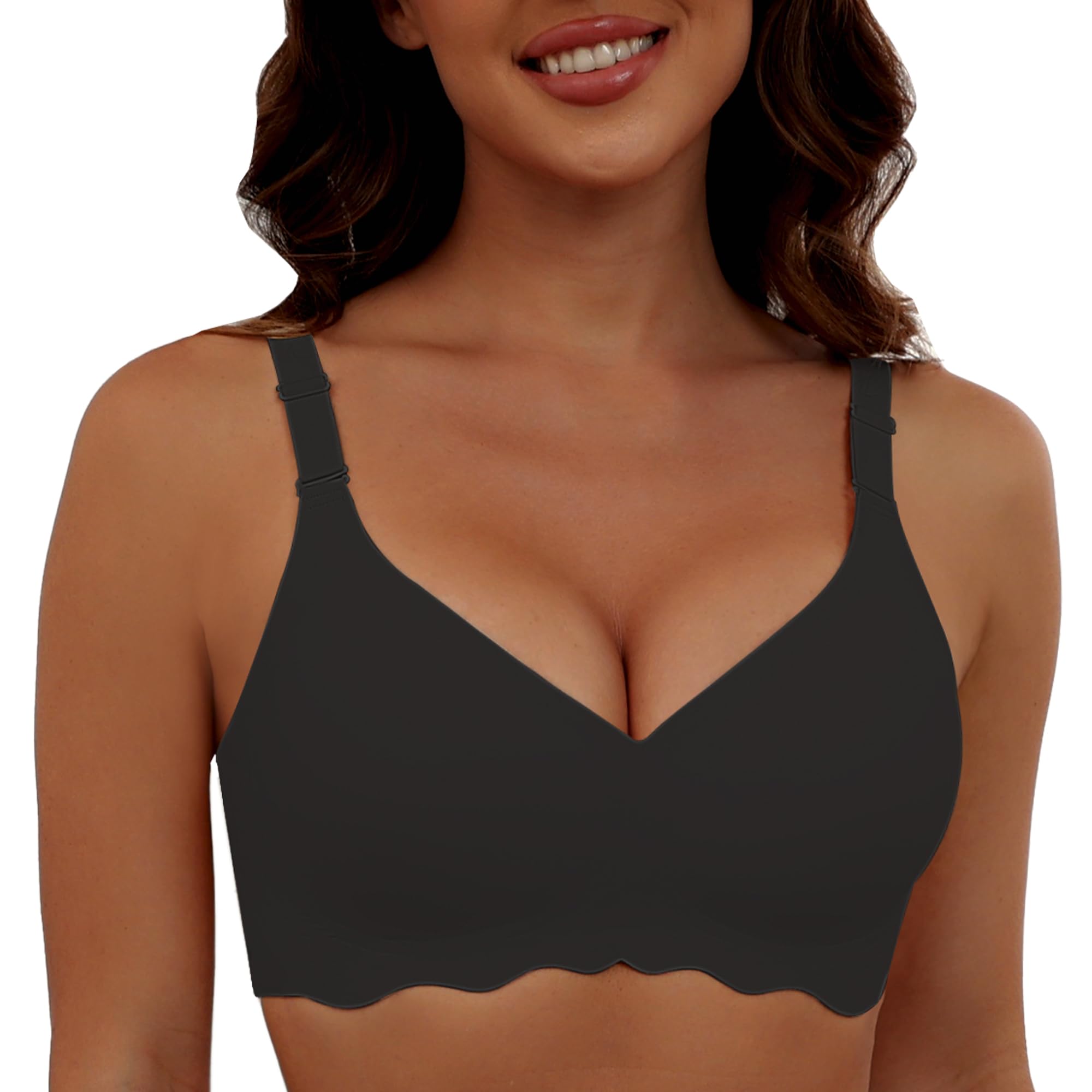 HORISUN Wireless T-Shirt Bra for Women - Seamless, No Show, Full Coverage & Comfortable - Perfect for Everyday Wear, Workouts & Layering Under Clothes