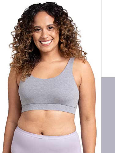 Comfort Bra - Cotton Stretch - 2 Pack Silver Heather/White