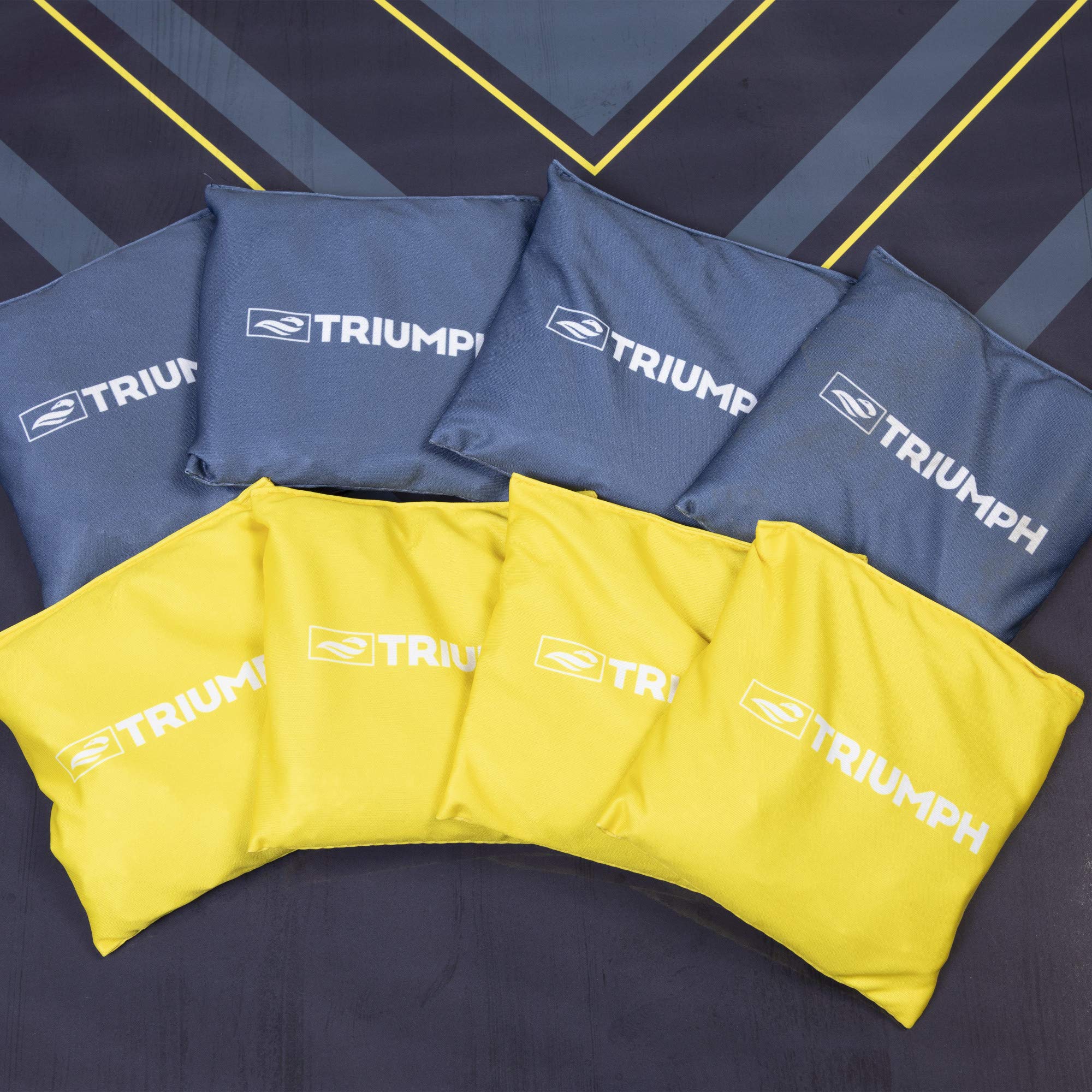 Premium Triumph Sports 2x3 Cornhole Game Set with LED Light Options - Includes 8 Bean Bags & Regulation Boards for Backyard, Tailgate Parties & Outdoor Fun