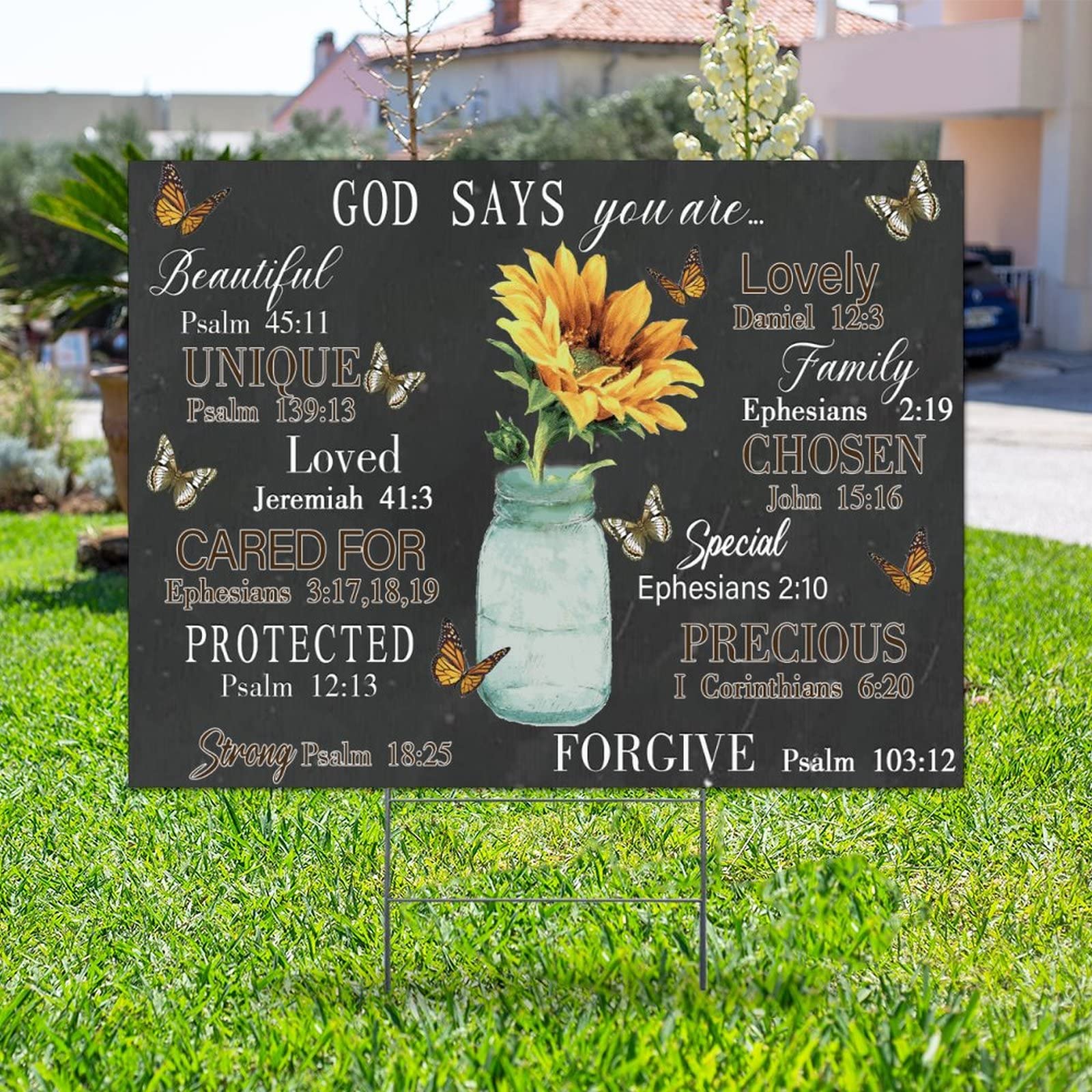 God Says You Are Double-Sided Yard Signs - 18x24in Weather-Resistant Floral Garden Decor for Sales & Events
