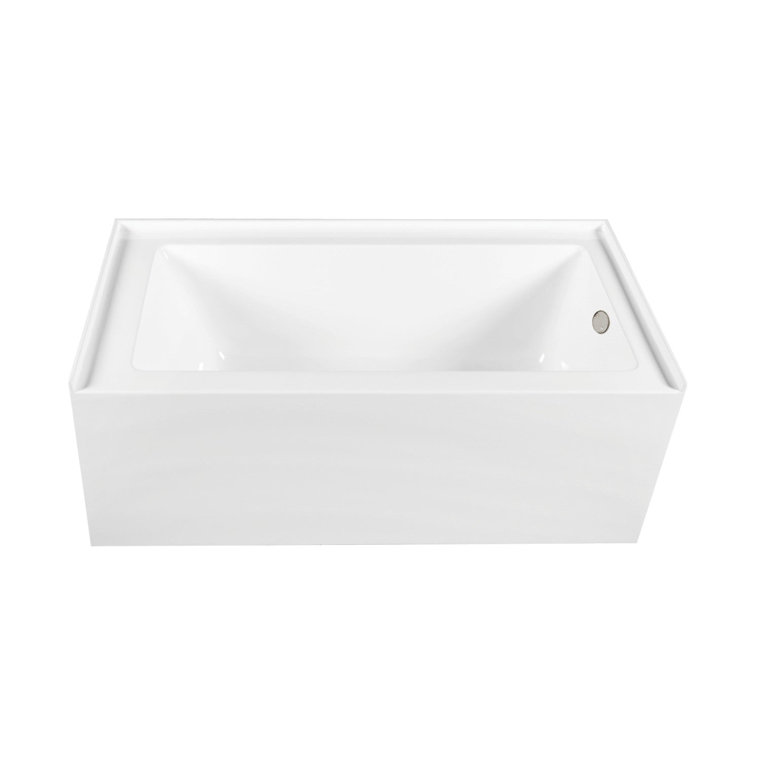 Aqua Eden 66 Inch Acrylic Rectangular 3-Wall Alcove Bathtub Combo with Waste & Overflow Drain - Right Hand Drain, Glossy White/Polished Nickel - Perfect for Modern Bathroom Renovations & Spa-Like Retreats