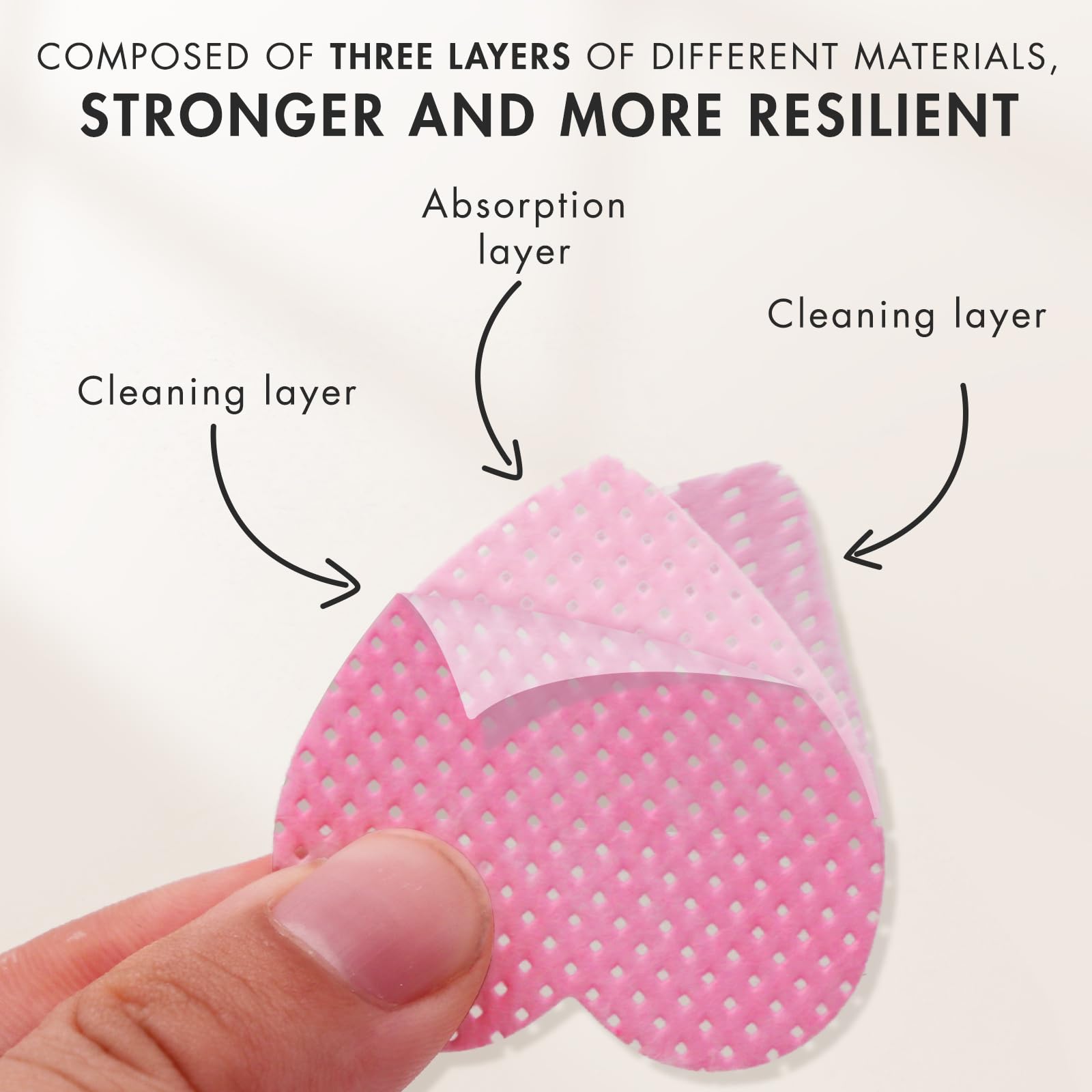 **200 Pcs Pink Lint-Free Non-Woven Eyelash Extension Glue Wipes – Gentle Nail Polish Remover & Lash Adhesive Cleaner – Perfect for Salon & DIY Lash Extensions**