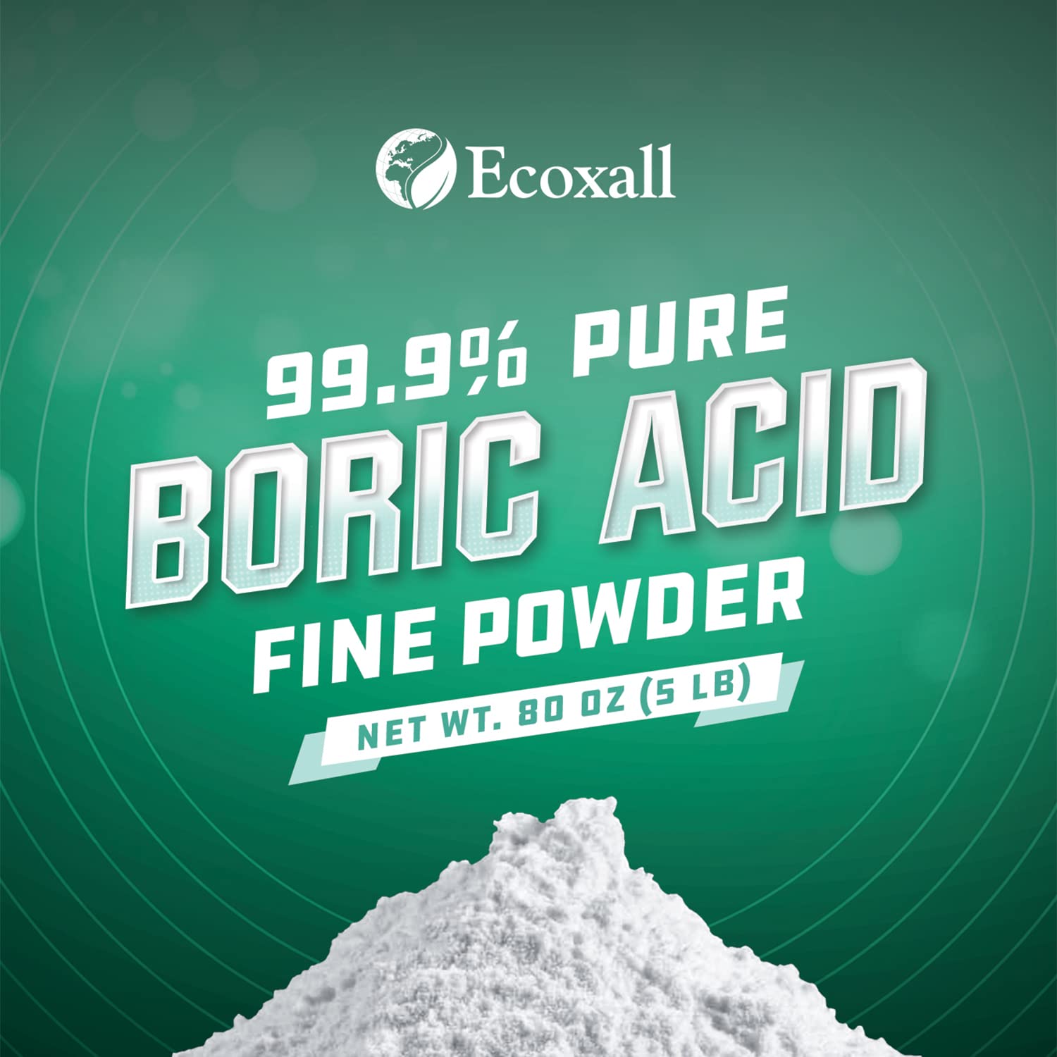 Boric Acid Fine Powder 5LB - 99.9% Pure Industrial Grade - Multipurpose Cleaner for Kitchen, Laundry & Odor Removal - Powerful Stain Remover & Deodorizer - Ideal for Home Cleaning, Pest Control & DIY Projects