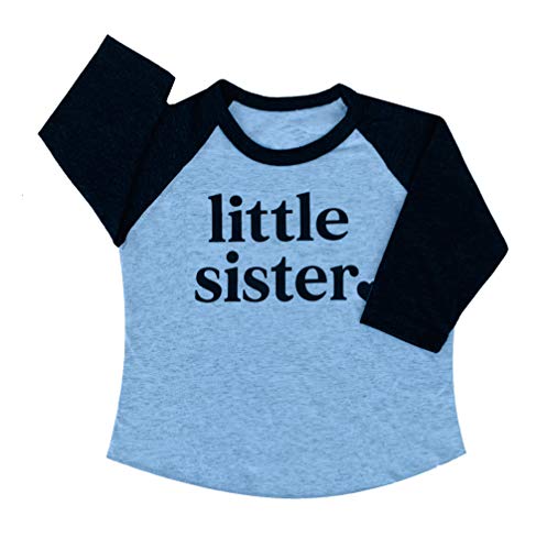 Little Sister Black & White Raglan
