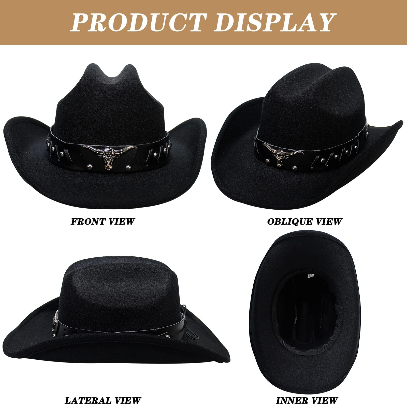 Stylish Cowboy Hat for Women & Men - Western Rancher Hat for Outdoor, Rodeo, and Country Fashion