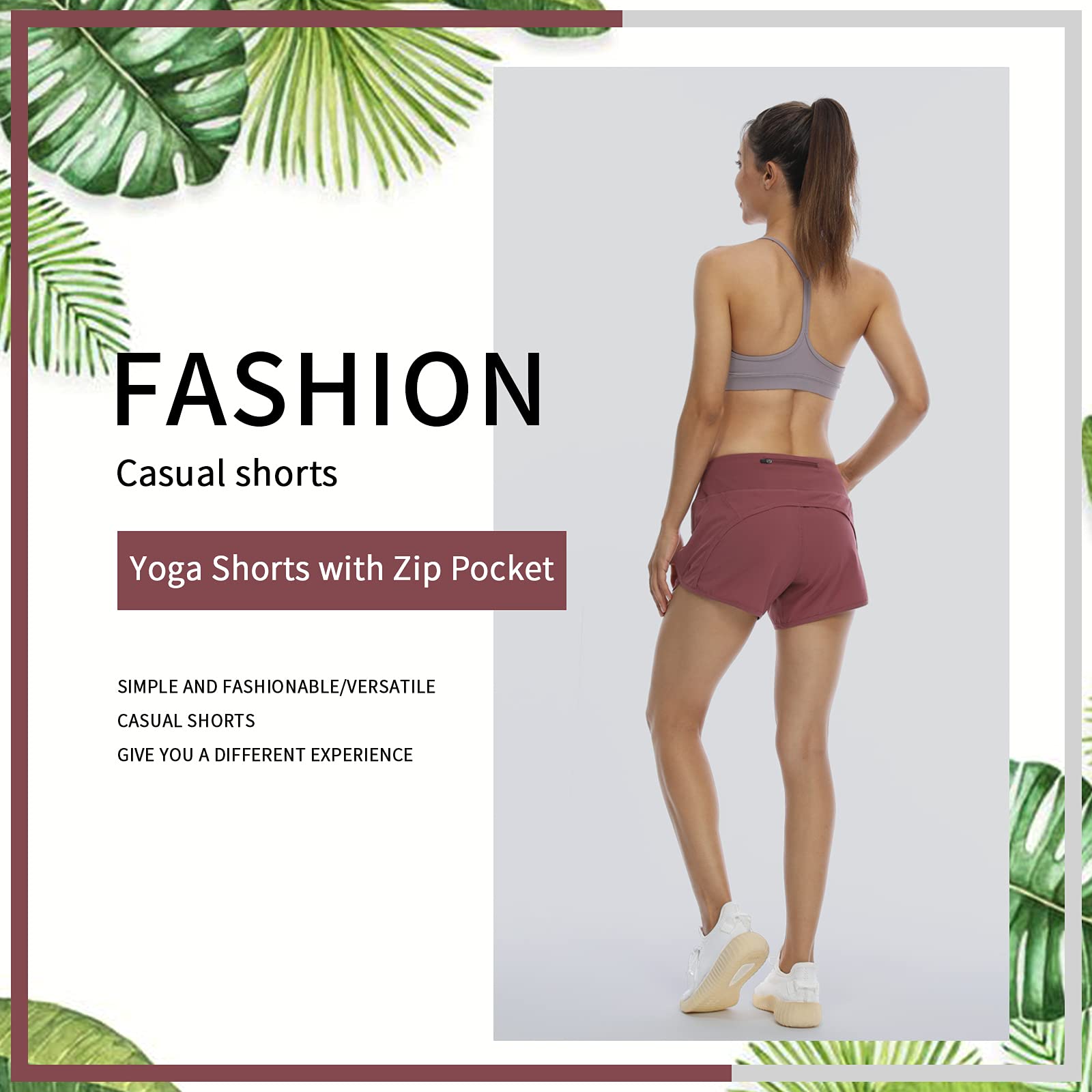 CQC Women's Running Shorts with Breathable Mesh Liner - Quick Dry Athletic Gym Yoga Shorts with Secure Zip Pocket - Perfect for Workouts, Jogging & Yoga Sessions