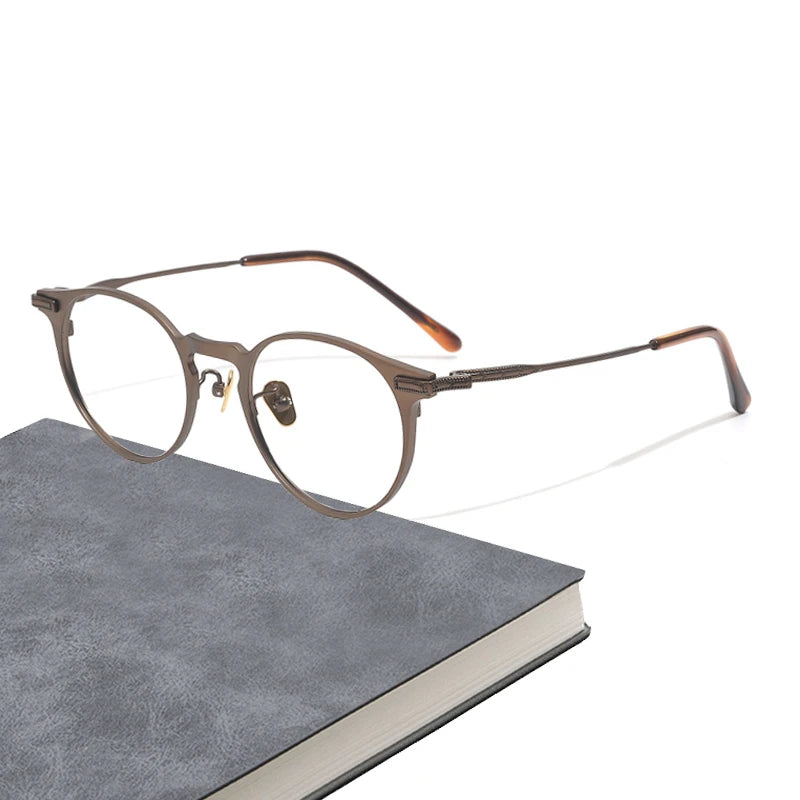 Stylish Black Titanium Oval Full Rim Eyeglasses for Women - Trendy & Lightweight Frame for Work, Reading & Everyday Wear
