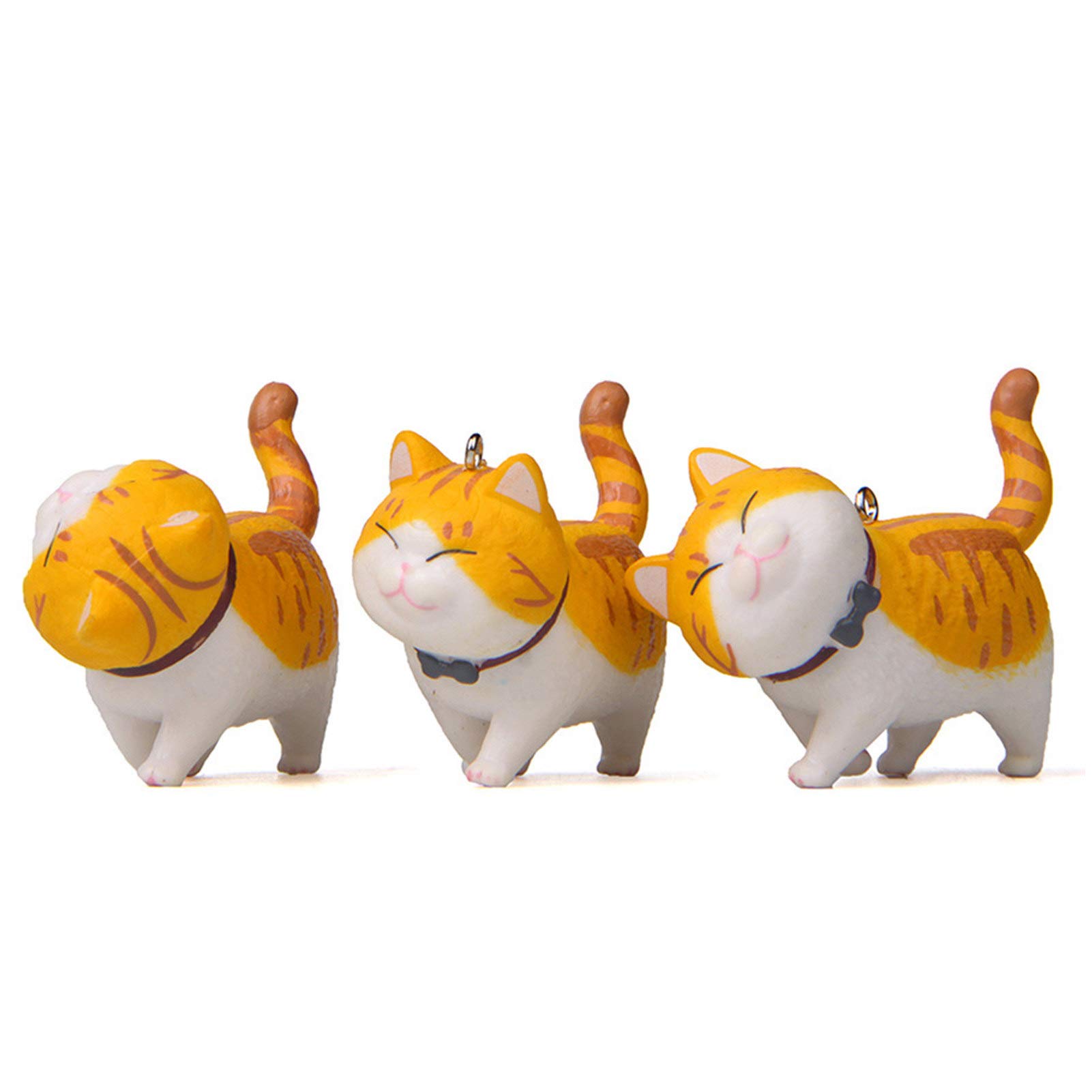 Adorable Mini Cartoon Chubby Cat Keychain - Cute Hanging Key Ring for Women & Men | Perfect for Car Keys, Bags, Backpacks & Gift Giving