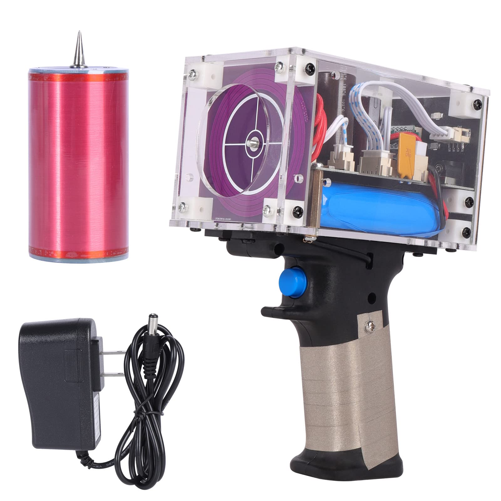 Portable Tesla Coil Gun - Handheld Mini Arc Generator with Electronic Trigger | DIY Artificial Lightning Maker for Science Experiments & Educational Demonstrations | Perfect for STEM Projects, Classroom Demonstrations & Science Enthusiasts
