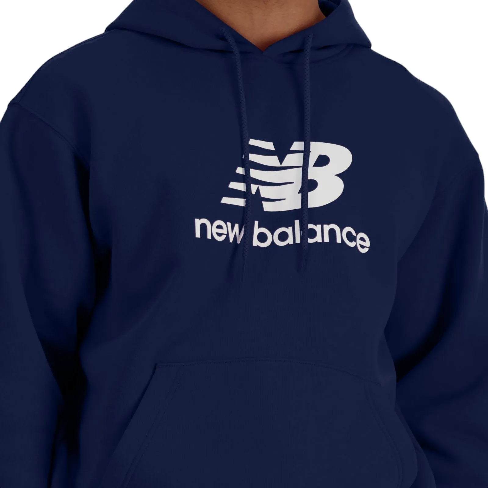 New Balance Stacked Logo Rustic Blue Hoodie - Stylish & Comfortable for Casual Wear, Gym, and Outdoor Activities