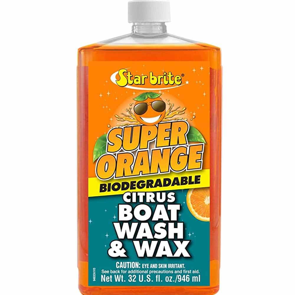 Starbrite Super Orange Citrus Boat Wash & Wax 32oz - Marine Cleaner for Fiberglass, Gelcoat & Painted Surfaces - Perfect for Boats, Yachts & Watercraft Cleaning & Protection