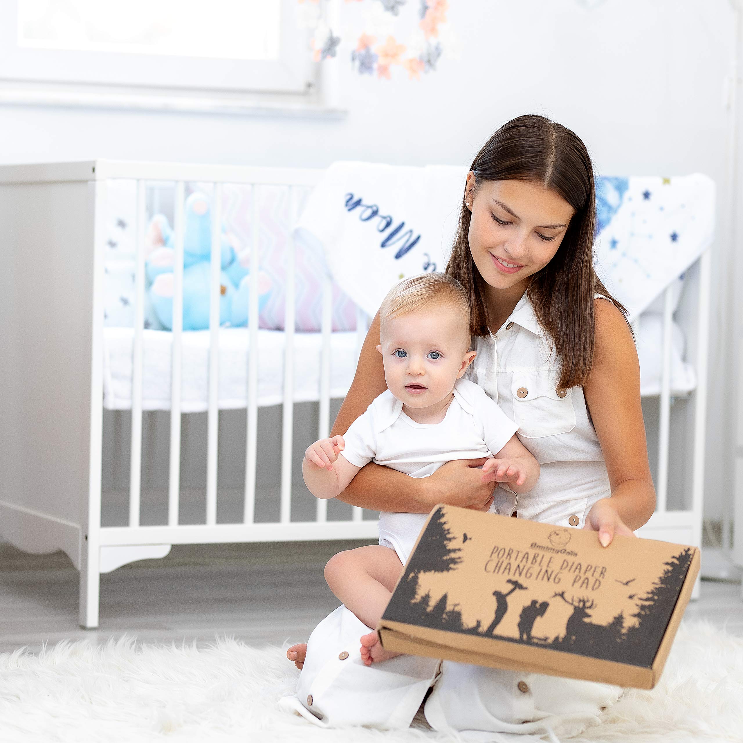Premium Portable Baby Changing Pad - Waterproof Diaper Changing Mat for Travel & Home Use - Soft Polyurethane & Polyester - Gray Changing Mat for Nursery, Diaper Bag & On-the-Go Parents