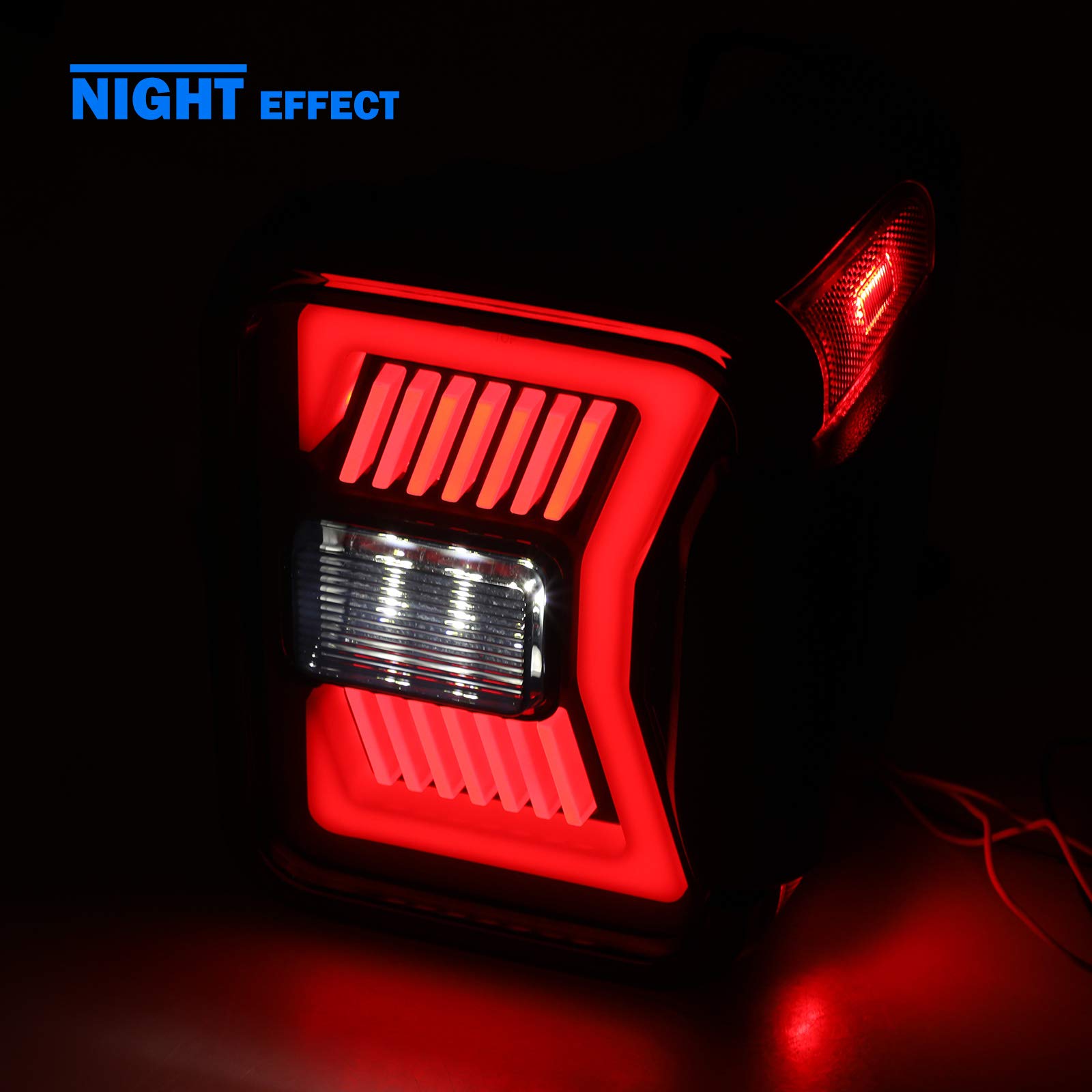 WOLFSTORM LED Sequential Tail Lights for 2019-2025 Jeep Gladiator JT | Smoked Lens Tail Light Assembly Replacement for Jeep Gladiator Pickup Truck | Upgrade for Night Driving & Off-Road Adventures