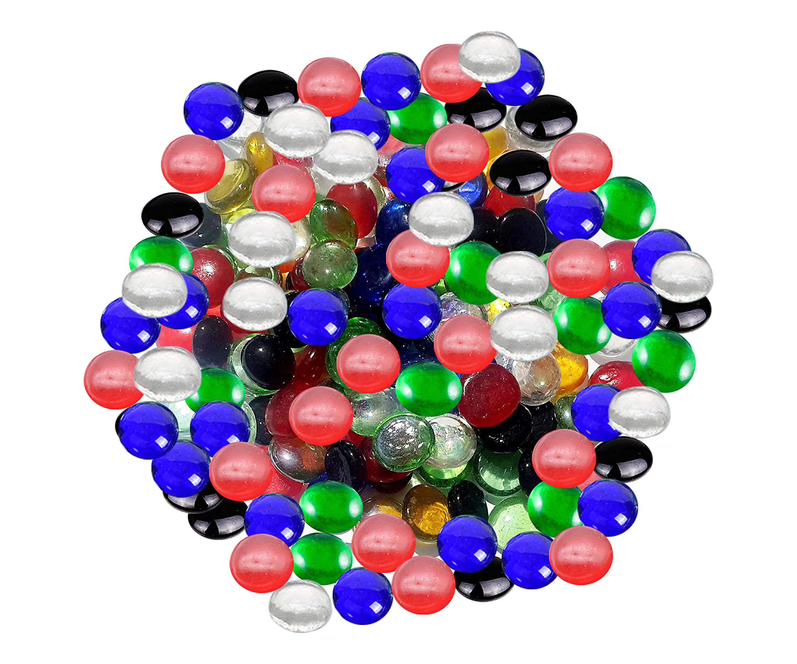 ARSUK Decorative Glass Pebbles - 5 LB Mixed Color Flat Marbles for Vase Fillers, Mosaic Art, Aquarium & Terrarium Decor - Floral Stones, Gems & Beads for DIY Crafts, Home & Garden Decoration
