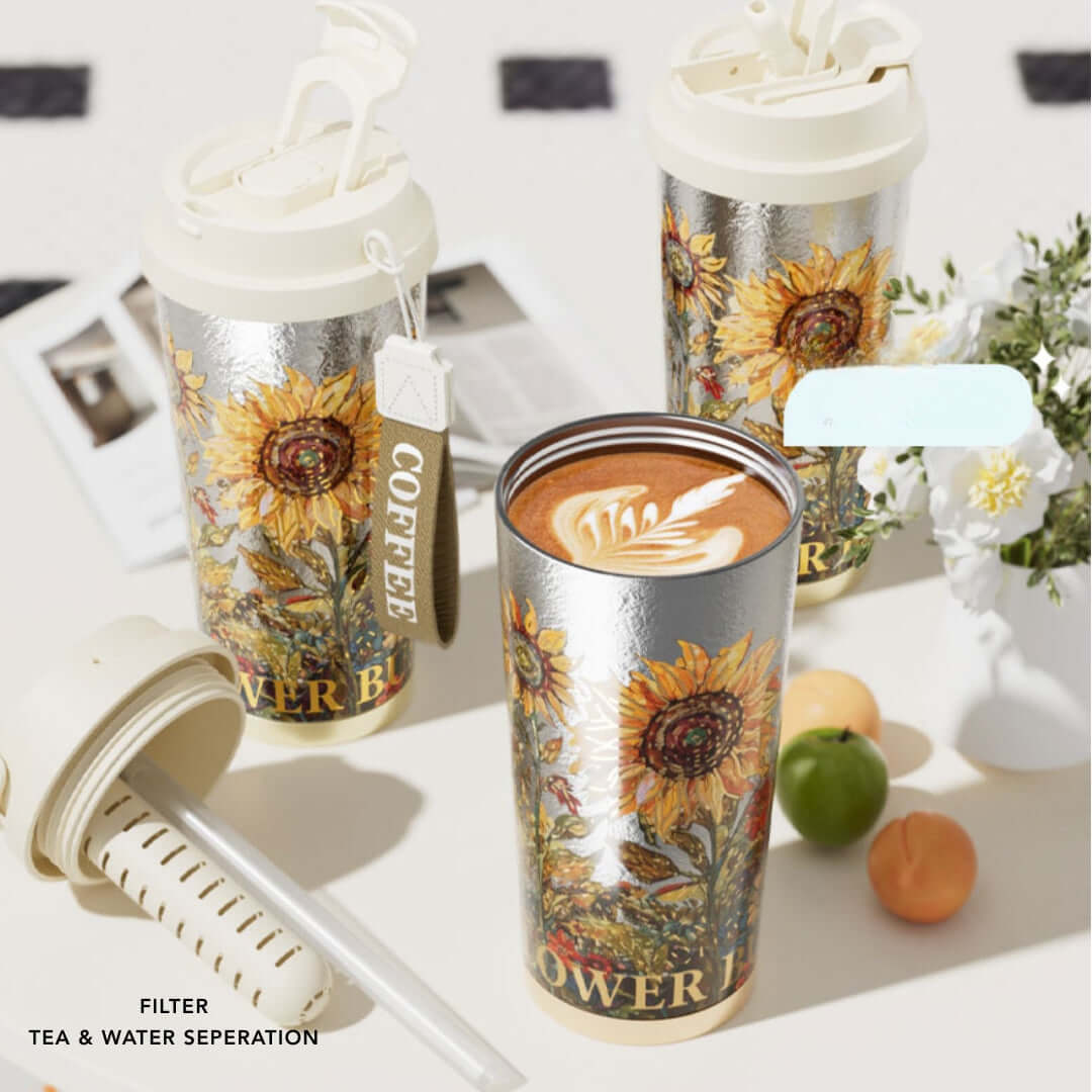 Premium Titanium Coffee Mug with Leak-Proof Lid - Lightweight & Durable Travel Thermos for Hot & Cold Drinks - Perfect for Camping, Hiking, Office & Daily Commute | BC6817