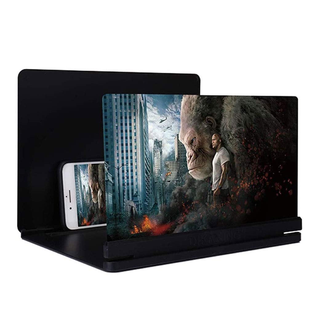 3D Phone Screen Magnifier 16/18/20/24/26 Inch - HD Smartphone Screen Enlarger & Movie Projector, Foldable Cell Phone Stand Holder for iPhone, Samsung & All Mobile Phones (Black, 26in) - Perfect for Home Theater, Bedroom Movie Nights & Hands-Free Viewing