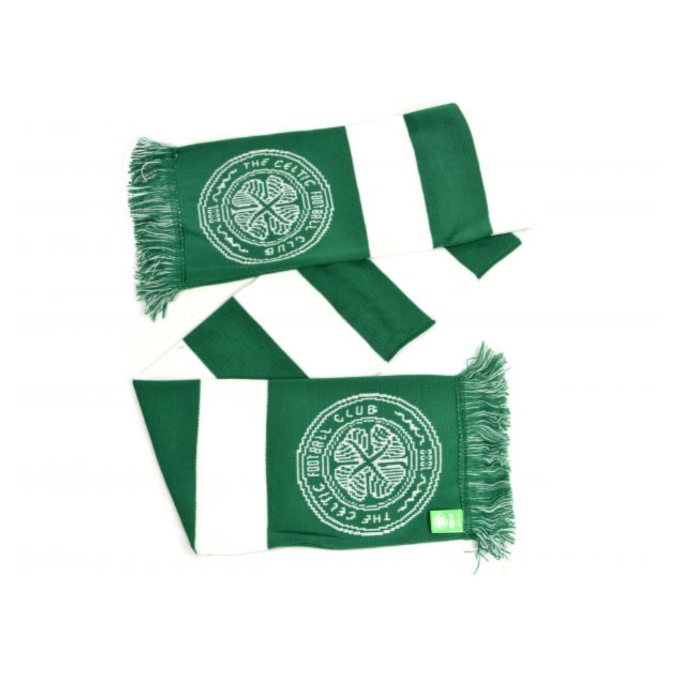 Celtic Official Jacquard Bar Scarf - Premium Tartan Wool Wrap for Men & Women - Perfect for Soccer Games, Pub Nights & Celtic FC Fan Gifts