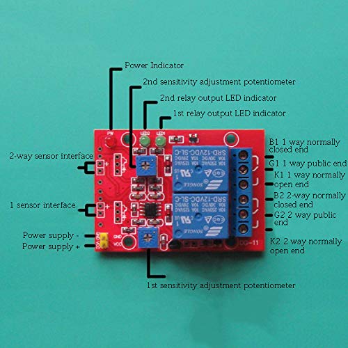 Taidacent 2-Way 12V Reed Relay Switch Module - Magnetic Control AC Switch Sensor for Home Automation & Industrial Equipment