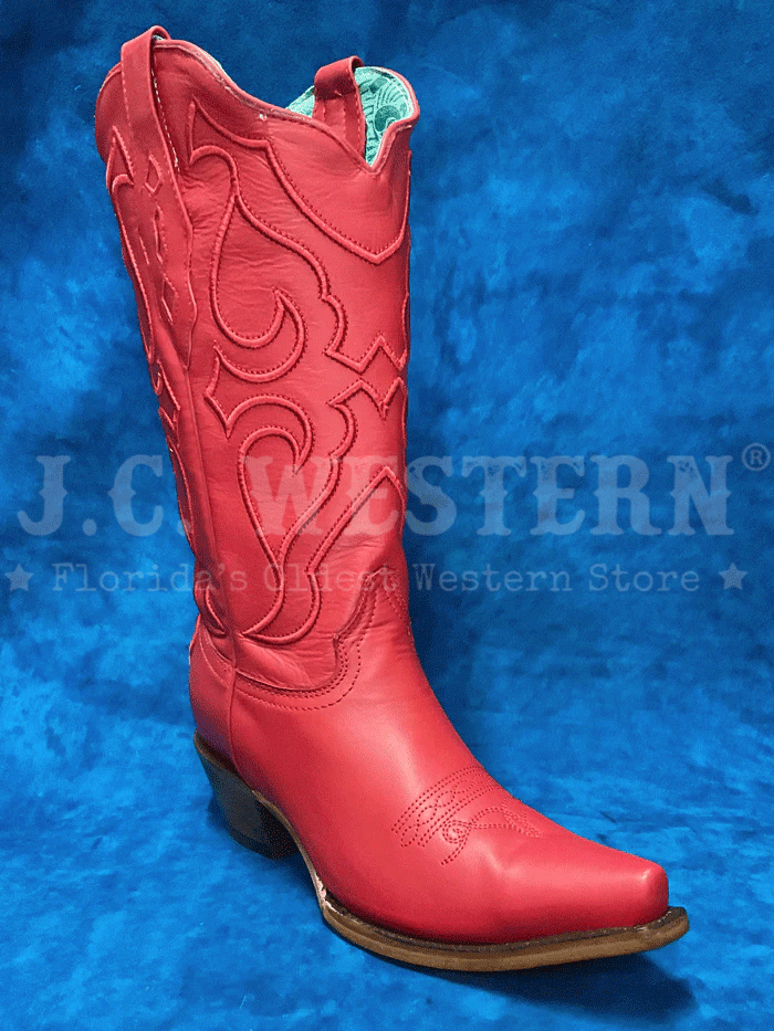 Corral Z5073 Women's Western Boots - Red Snip Toe with Stitch Pattern | Perfect for Country Dancing, Rodeos & Cowgirl Fashion