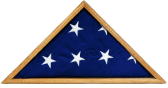 Premium Oak Flag Display Case for 5' x 9.5' American Flag - Perfect for Memorials, Military Tributes & Patriotic Home Decor
