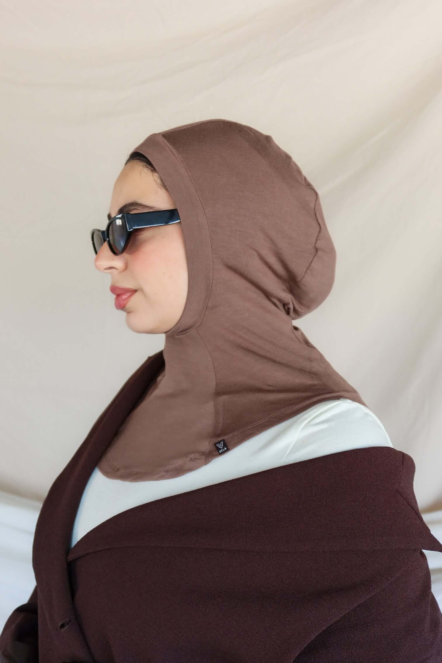 Elegant Chestnut Brown Contour Hijab - Soft & Breathable Muslim Headscarf for Women - Perfect for Daily Wear, Prayer, and Special Occasions