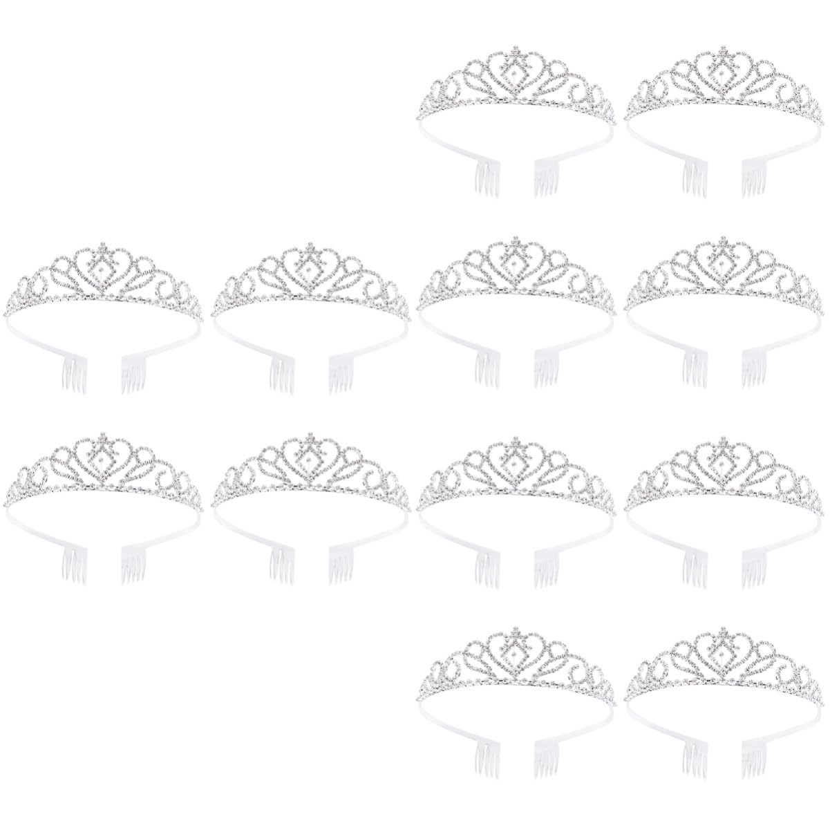 Beavorty 12 Pcs Rhinestone Tiara Headband for Girls - Sparkling Diamond Hair Crown for Brides, Weddings & Princess Parties | Vintage Wedding Tiara, Child Hair Accessories & Special Occasion Headpieces