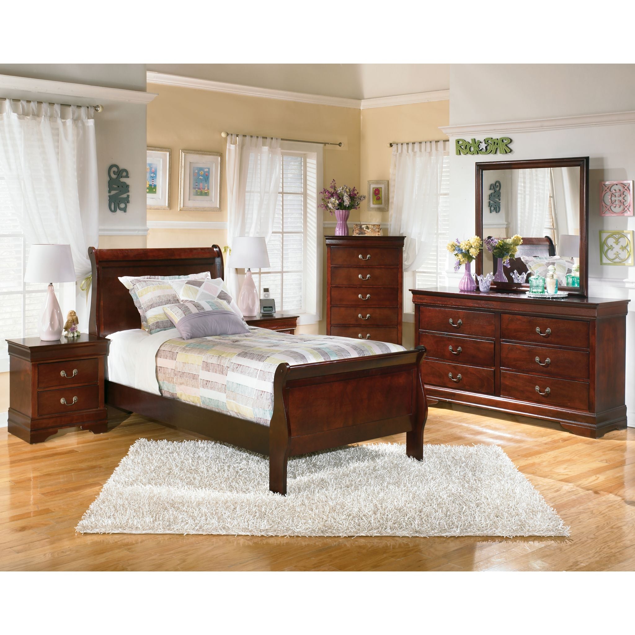 Alisdair Nightstand - Dark Brown Wood Bedside Table with Storage Drawer for Bedroom, Living Room, or Office