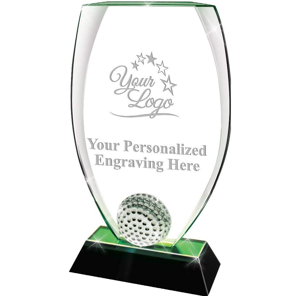 Custom Engraved 9.5 Inch Crystal Golf Trophy Award for Men | Personalized Golf Tournament Prize | Perfect for Championships, Corporate Events & Retirement Gifts