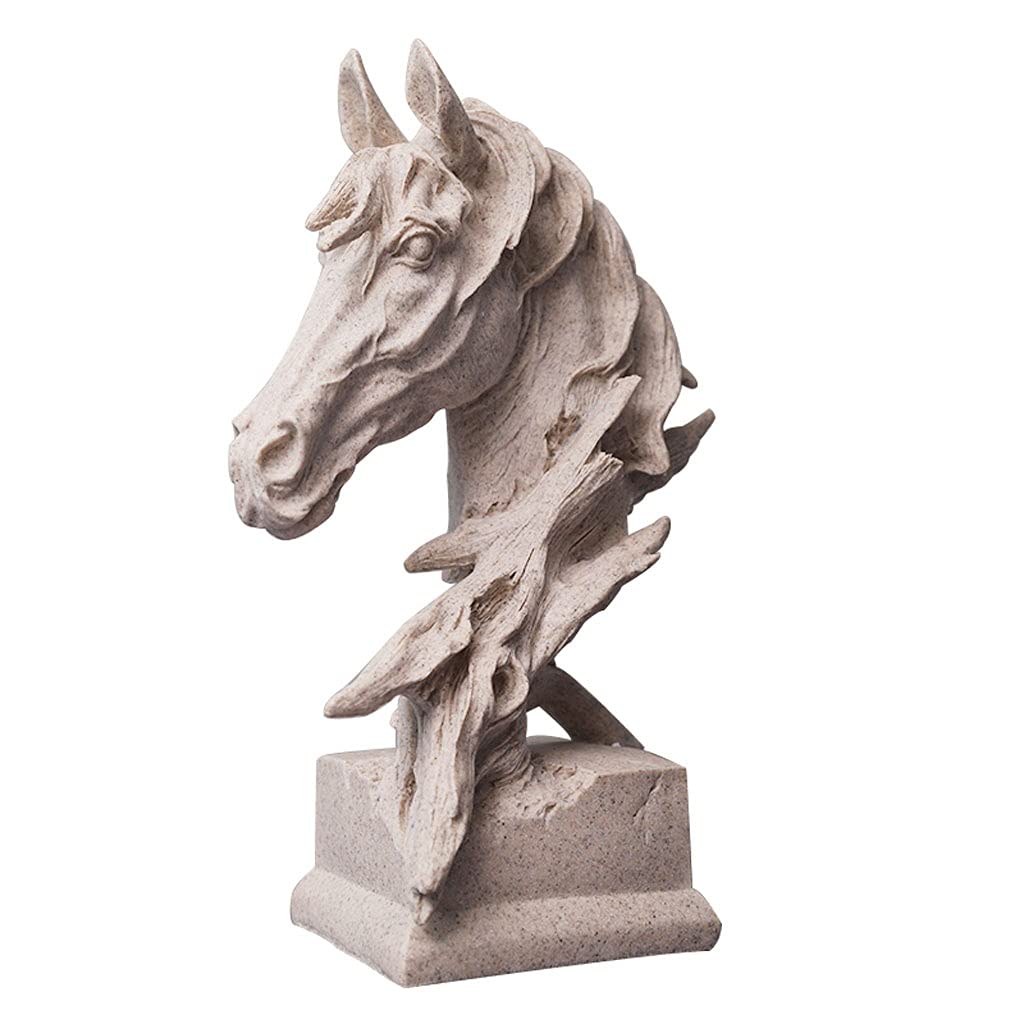 Eagle Beak Mini Horse Head Statue Sculpture - Animal Figurine Craft for Home & Office Decor - Perfect Gift for Desk, Tabletop, Bookshelf Decoration