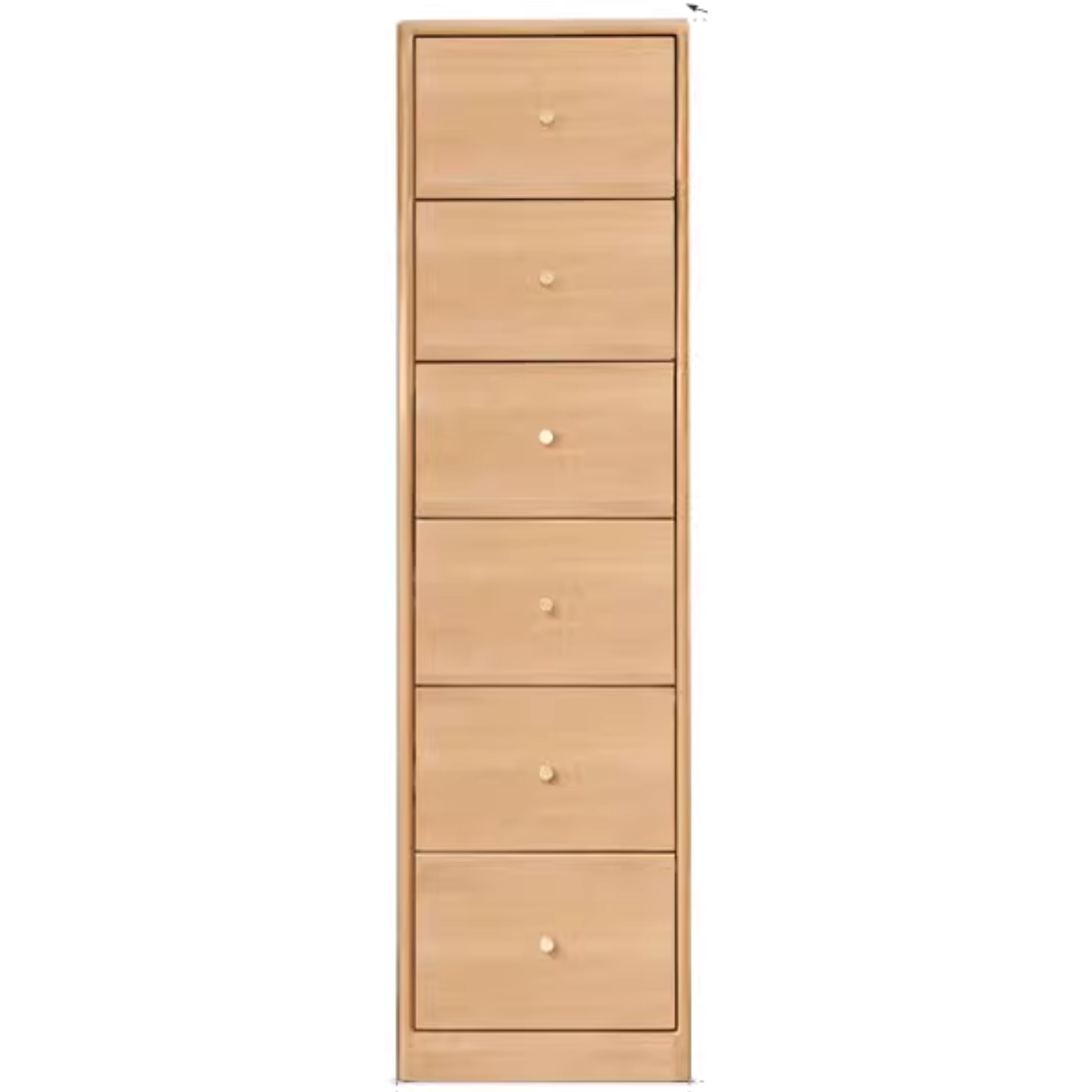 13.8x13.8x36.6 inch / 35x35x93сm / Natural Wood Color / Beech high six-drawer cabinet