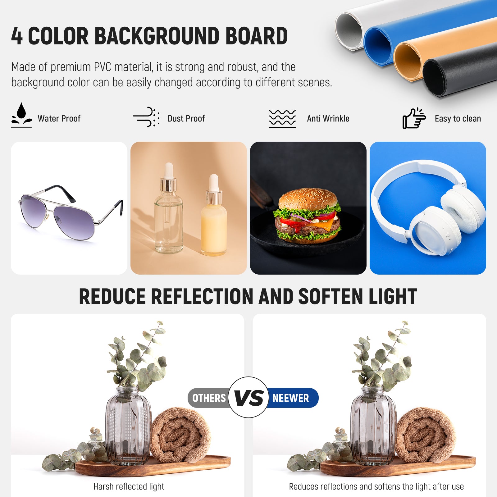 Upgraded NEEWER LP40 LP50 LP60 LED Photo Studio Light Box for Product Photography, Etsy, Amazon & eBay Listings - Perfect for Jewelry, Crafts & Small Items