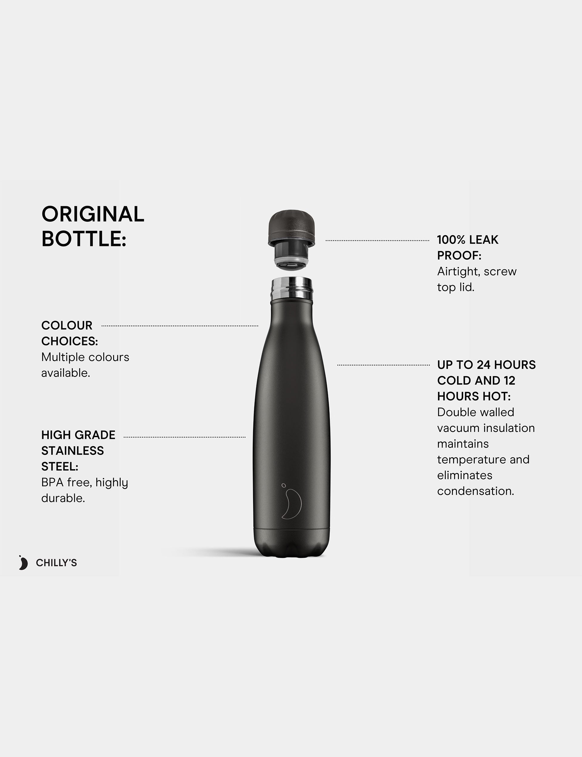 Original 500ml Sky Blue Water Bottle - Leak Proof & BPA Free for Gym, Hiking & Outdoor Activities
