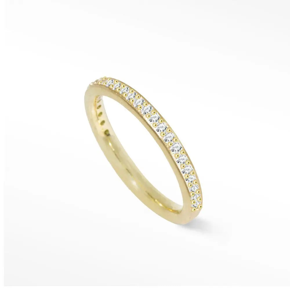 14K Yellow Gold Diamond Eternity Band Ring - Perfect for Anniversaries, Weddings & Special Occasions