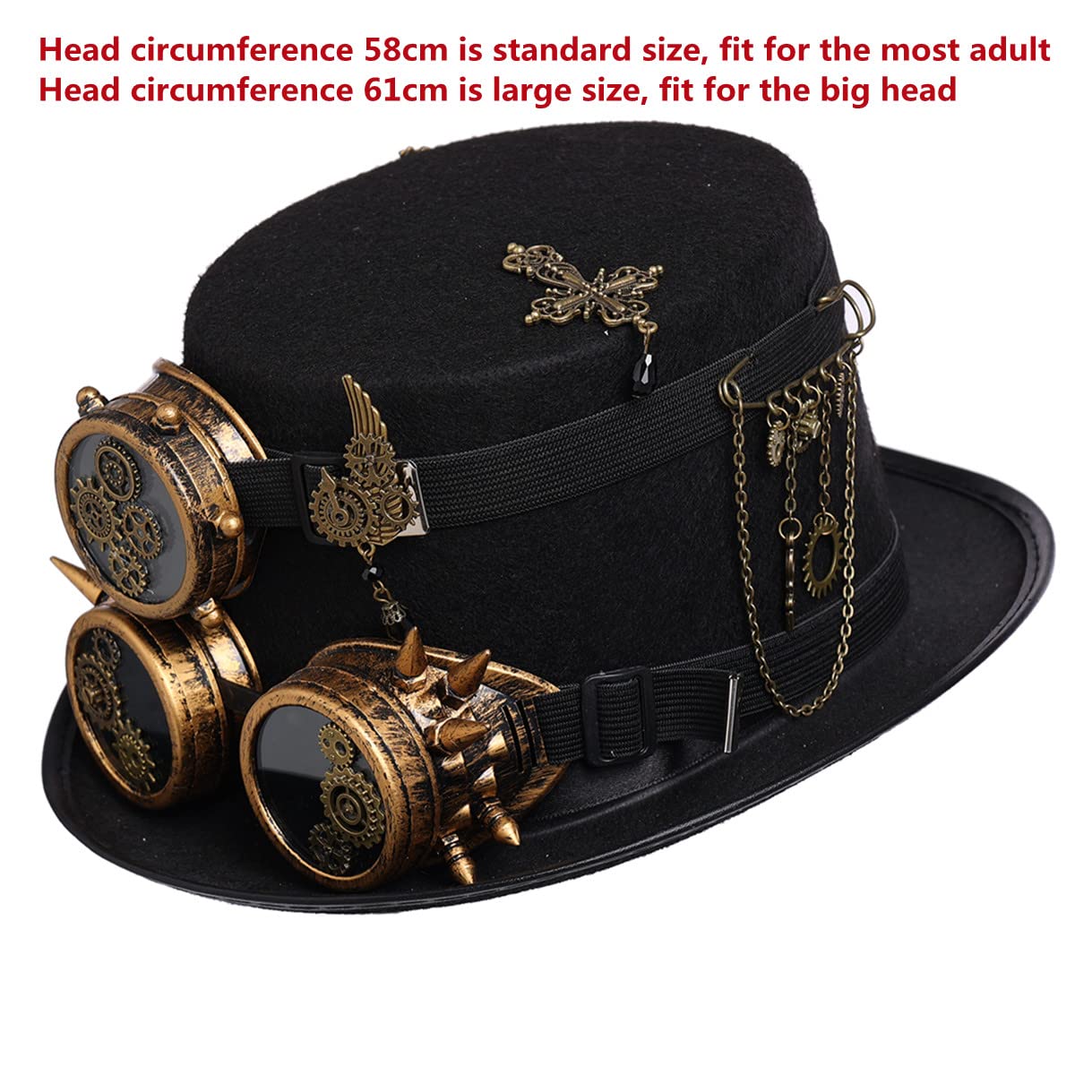 Steampunk Top Hat with Goggles for Women & Men - Victorian Gothic Halloween Costume Accessory | Perfect for Cosplay, Halloween Parties, and Themed Events