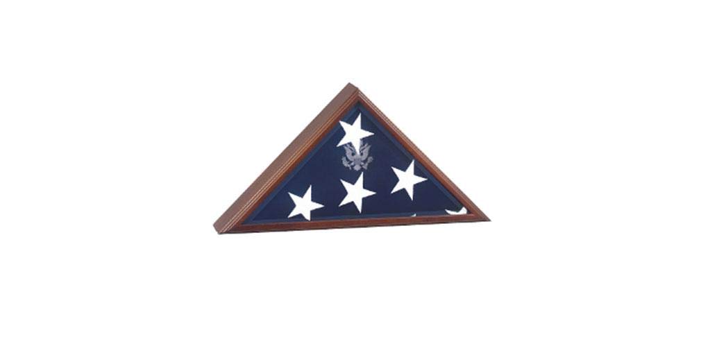 Premium American Flag Display Case - Laser Engraved Wooden Shadow Box for US Flags 12x18 Inches - Perfect for Military Memorials, Veteran Gifts & Patriotic Home Decor