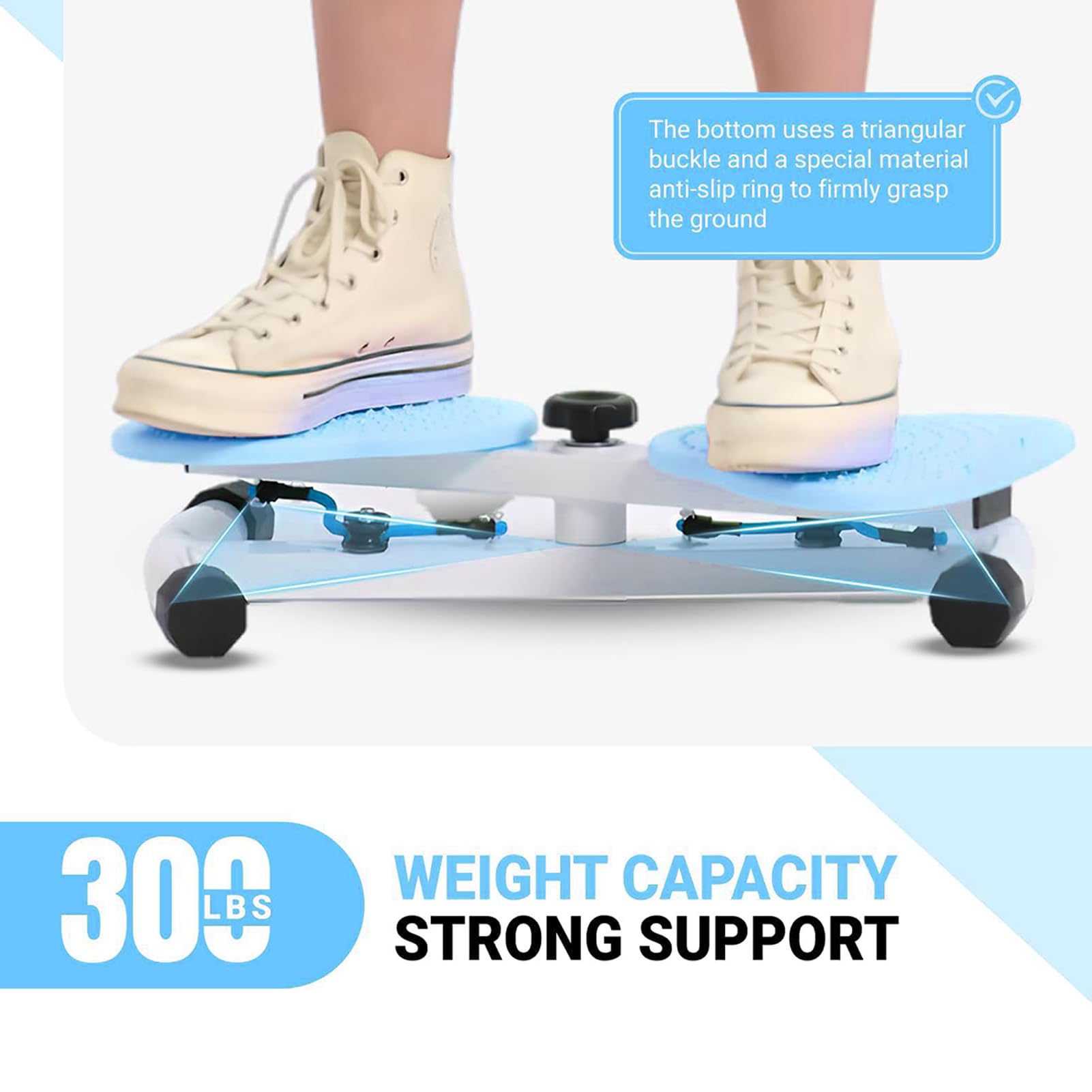Silent Abdominal Twister Board with Resistance Bands - Waist Exercise Machine for Belly Fat Loss - Home Gym Equipment for Women & Men - Perfect for Indoor Workouts and Core Strengthening
