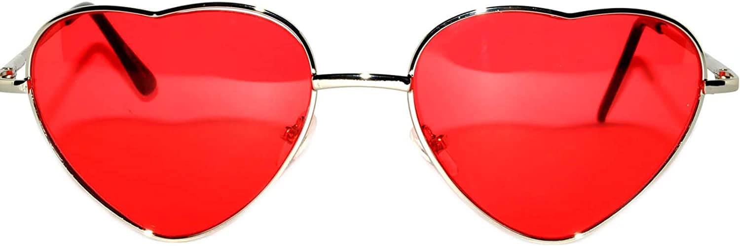 Stylish OWL Heart Sunglasses for Women - UV400 Protection, Colored Lens & Metal Frame Aviator Style - Perfect for Summer Outfits, Beach Vacations and Fashion Accessories