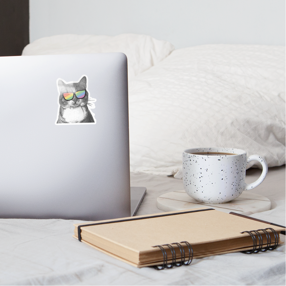 Pride Cat Sticker - Colorful LGBTQ+ Vinyl Decal for Laptop, Water Bottle & Phone - Perfect for Pride Month, Gifts & LGBTQ Support