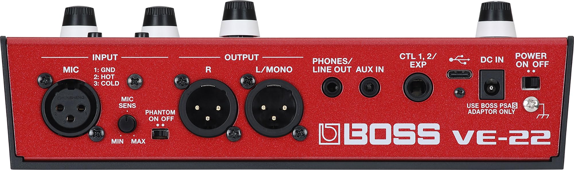 Boss VE-22 Vocal Performer Bundle with 10ft XLR Cable, 4 AA Batteries & Polishing Cloth - Professional Vocal Effects Processor for Live Performances & Studio Recording