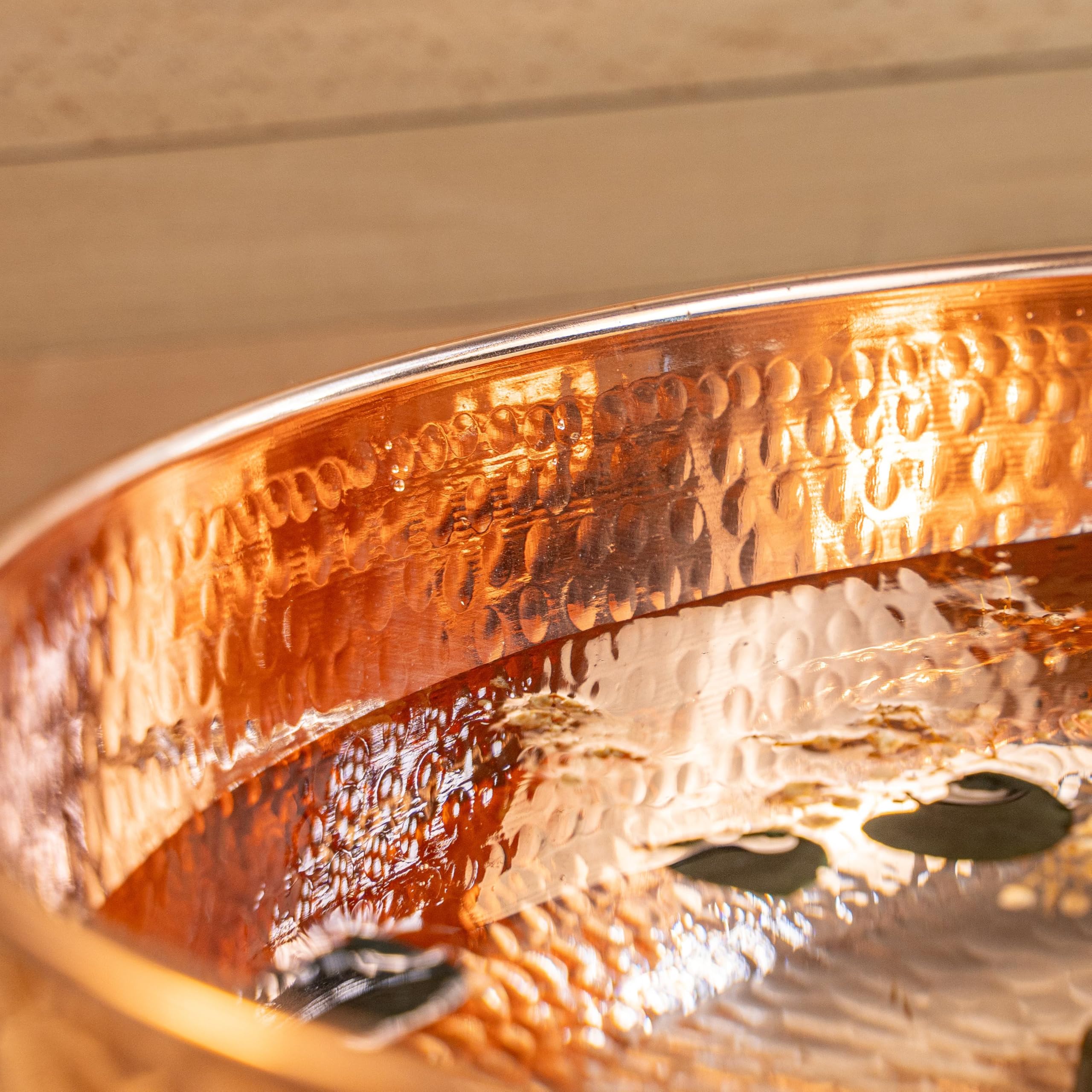 Handmade Hammered Copper Pedicure Bowl - 18 Inch Large Foot Soaking Basin for Spa & Home Relaxation | Portable Pedicure Tub for Pedicures, Manicures & Self-Care | 100% Pure Solid Copper Gift for Women & Men | Perfect for Salons, Spas & At-Home Pampering