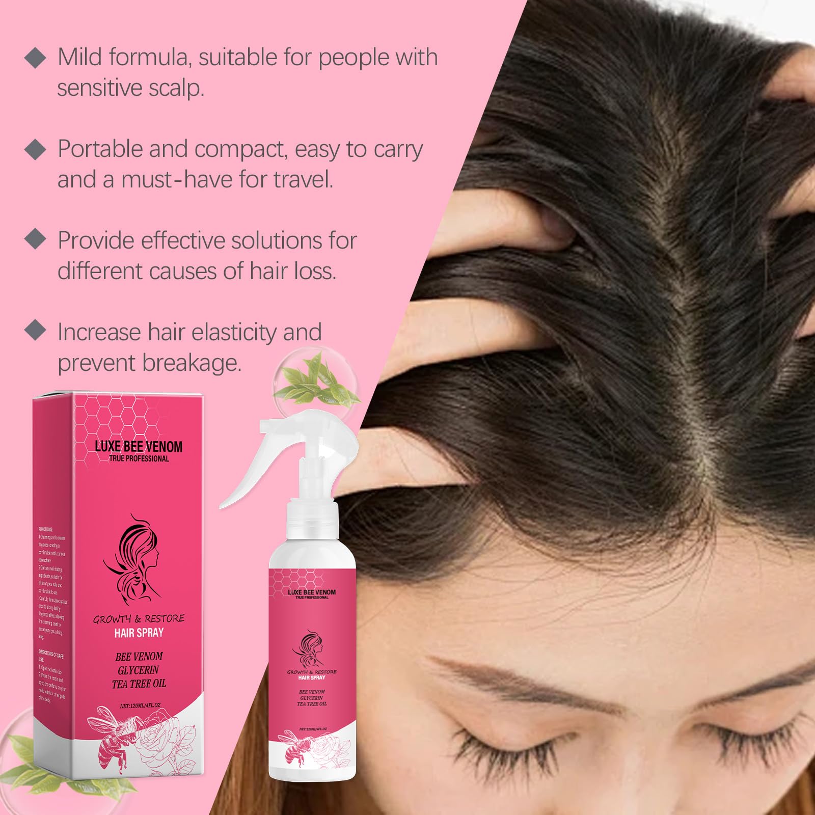 Best Paraben-Free Conditioner & Heat Protectant Spray for All Hair Types (4 fl oz) - Perfect for Daily Styling, Blowouts & Heat Tools
