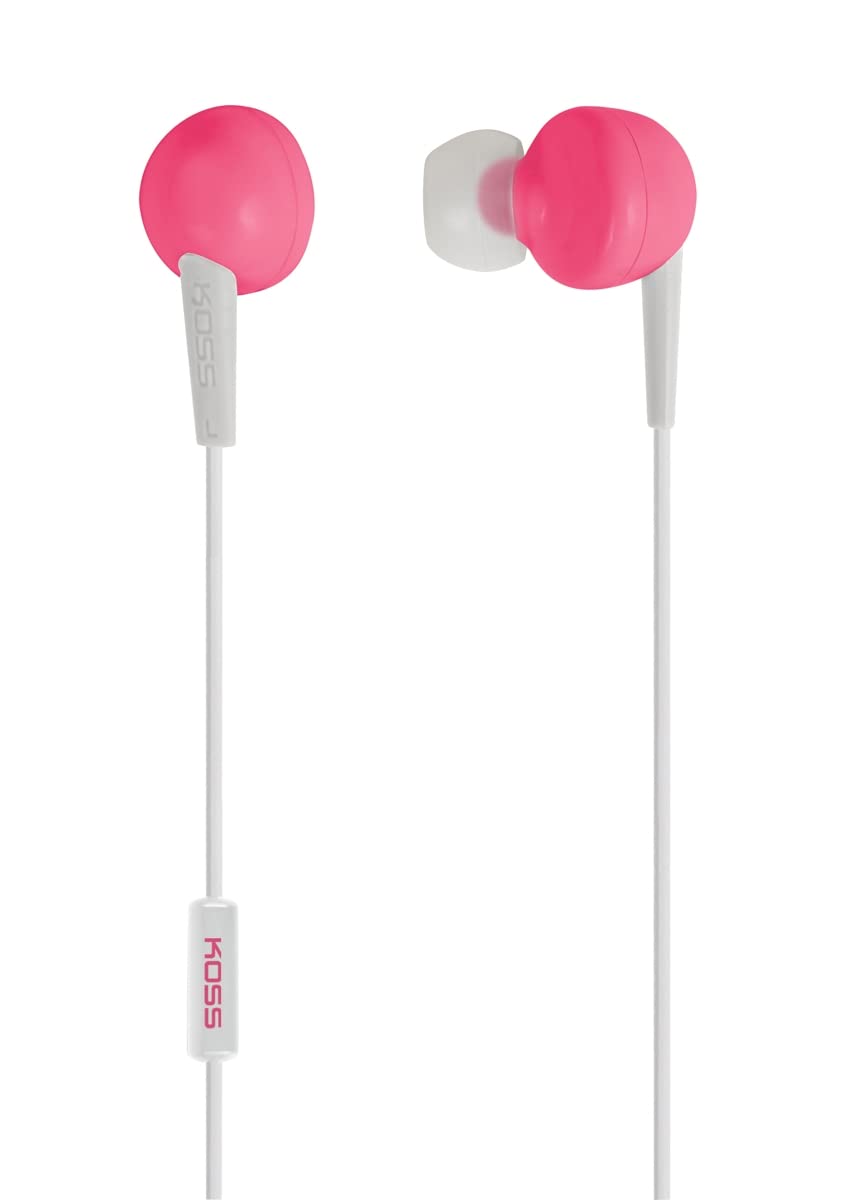 Koss 181066 Keb6i Noise-Isolating In-Ear Headphones with Mic (Pink) - Perfect for Commuting, Workouts & Travel