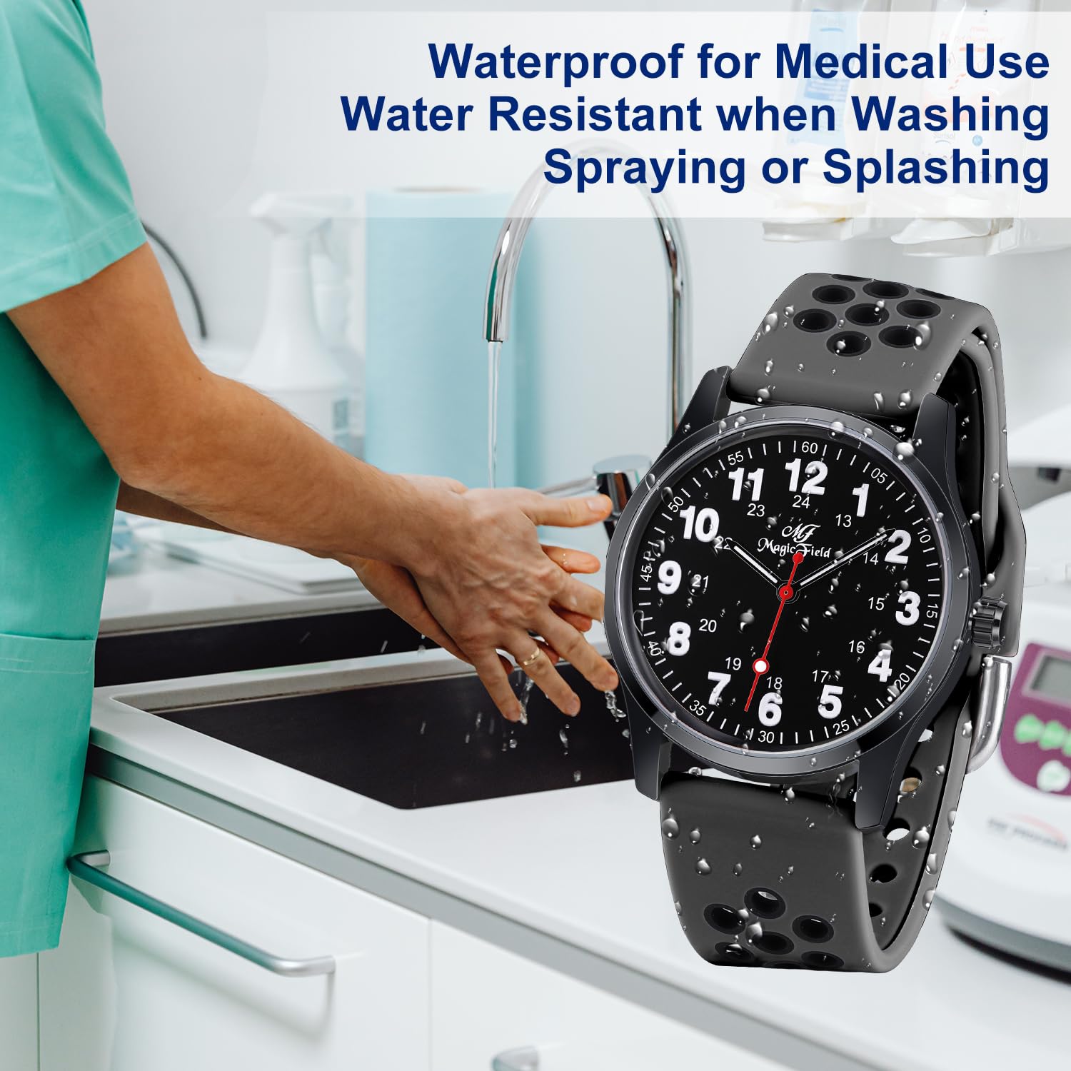 ManChDa Nurse Watch - Analog Medical Watch with Second Hand, Easy to Read for Nurses & Healthcare Professionals | Perfect for Hospital Shifts, Clinical Use & Patient Care