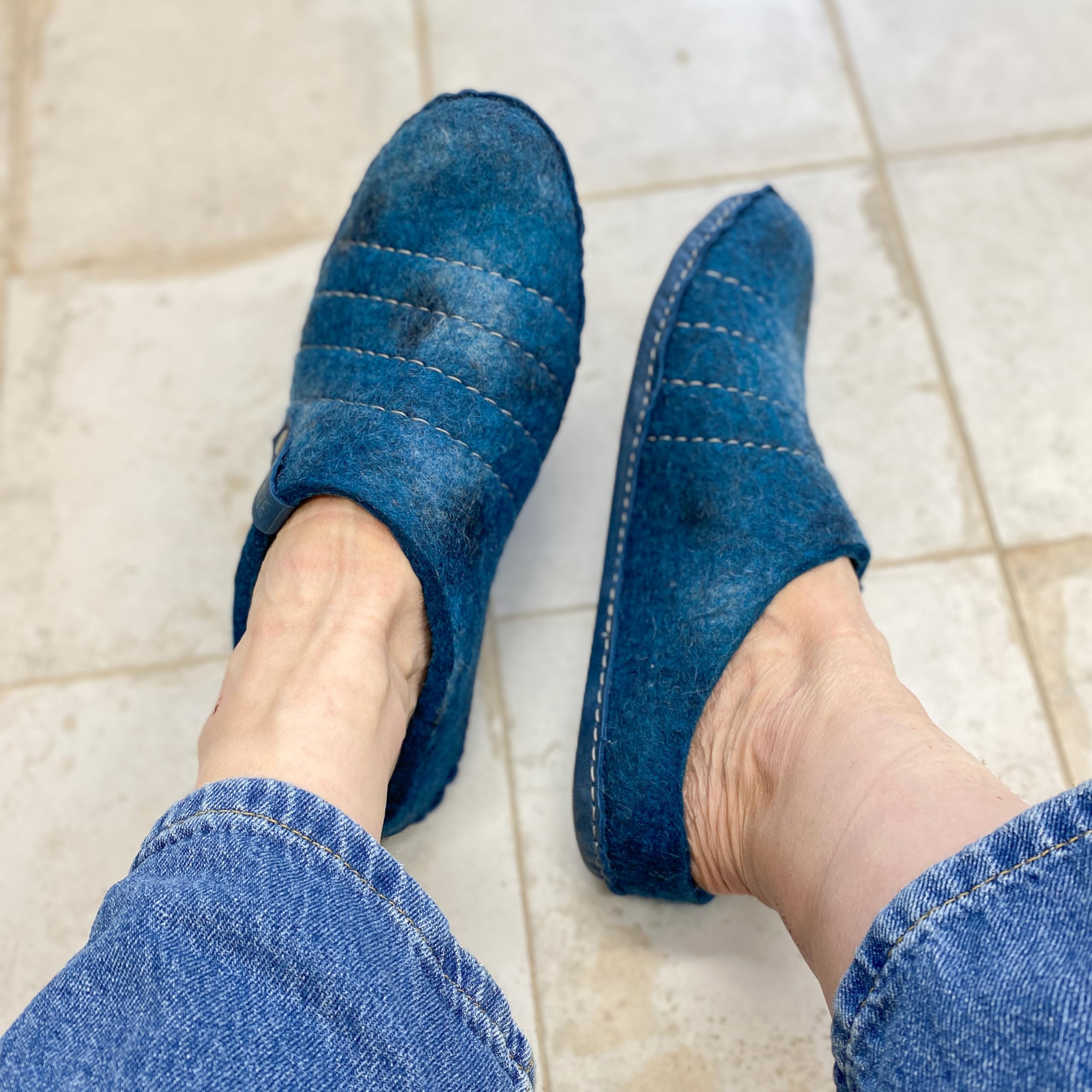 Men's Natural Boiled Wool Slippers - Warm Comfort House Shoes for Winter - Perfect Father's Day Gift for Dad - Ideal for Indoor Relaxation, Lounging & Cold Weather