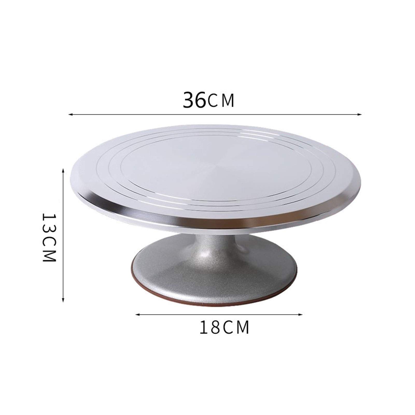 14 Inch Silver Aluminum Alloy Rotating Cake Turntable Stand - Professional Cake Decorating Tool for Cookies, Cupcakes & Pastries | Perfect for Baking, Cake Design & Home Kitchen Use