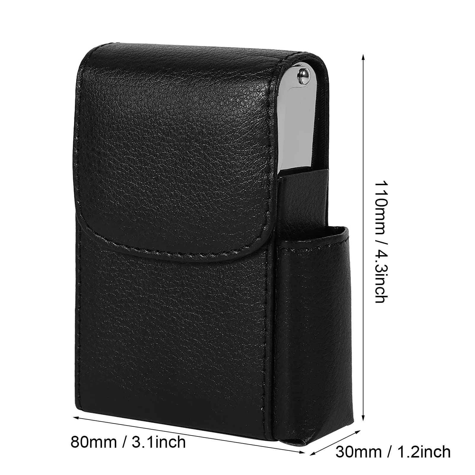 Jerliflyer Leather Cigarette Case - Black Storage Organizer for Travel & Outdoors