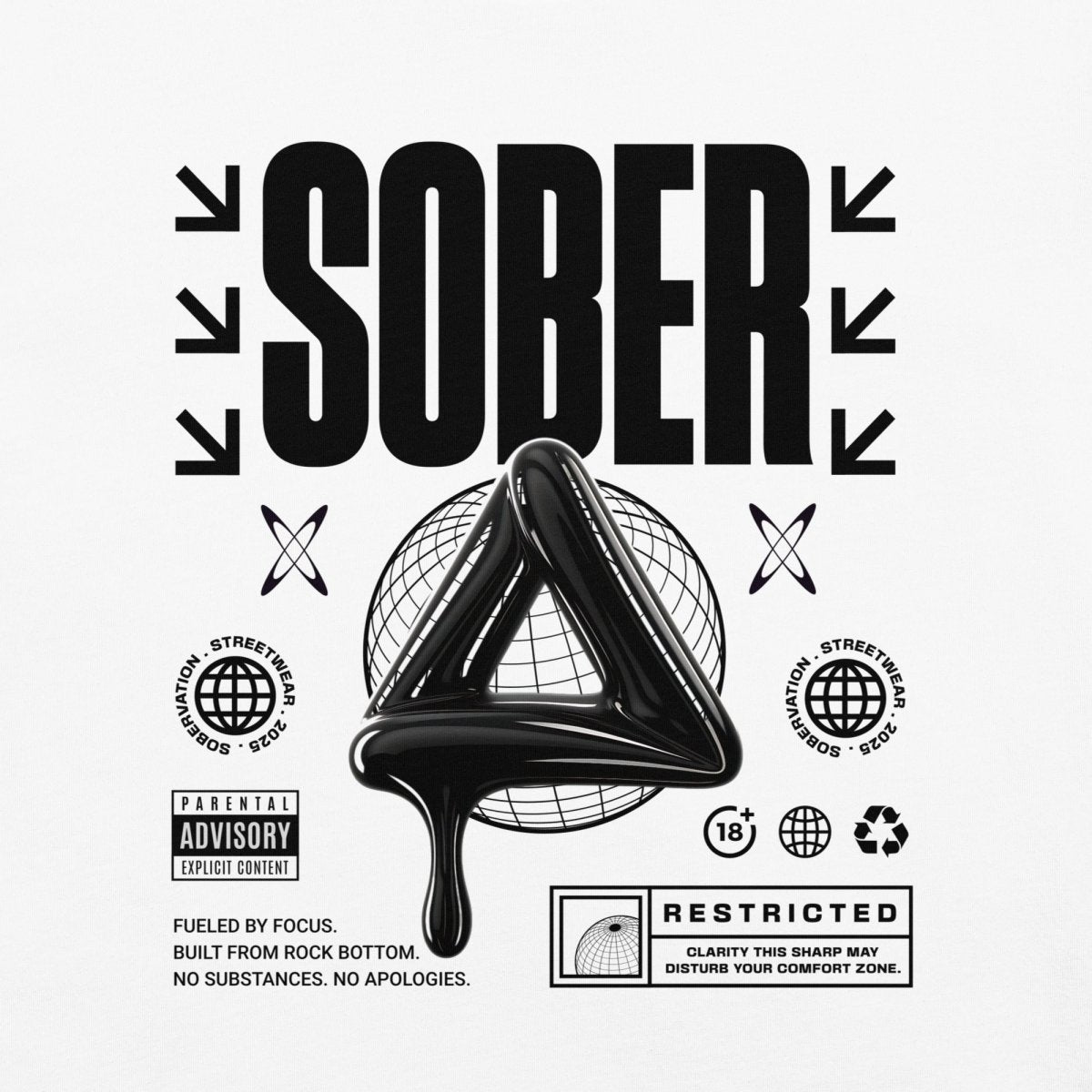 SOBER Black Label Heavyweight Street T-Shirt for Men - Premium Cotton Urban Fashion Tee for Casual Wear & Street Style Outfits