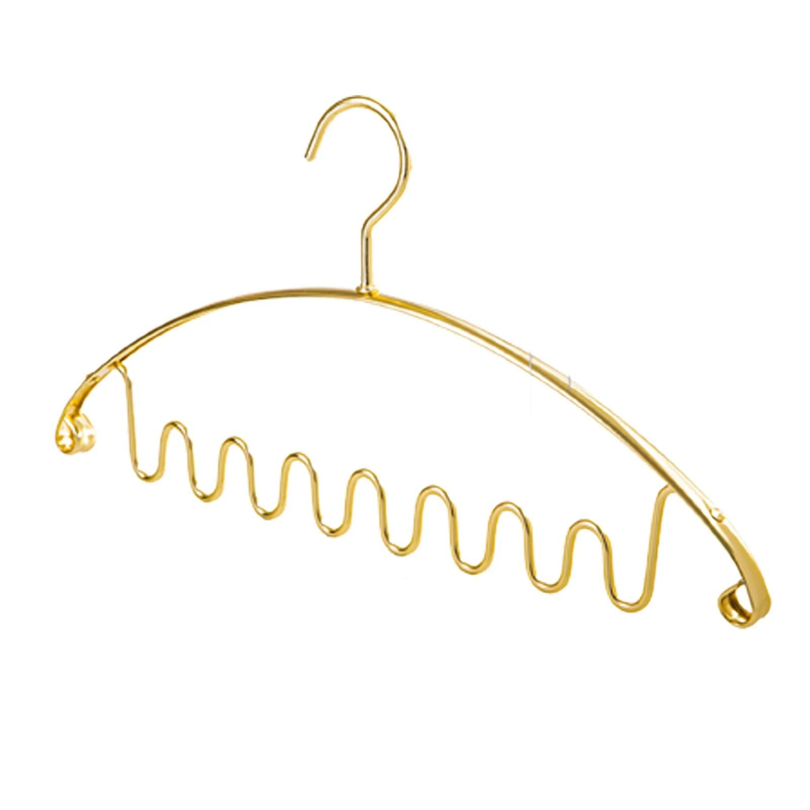 5-Pack Aluminum Alloy Wave Design Clothes Hangers - Space Saving Closet Organizer for Shirts, Pants & Dresses | Perfect for Home, Dorm & Travel Use