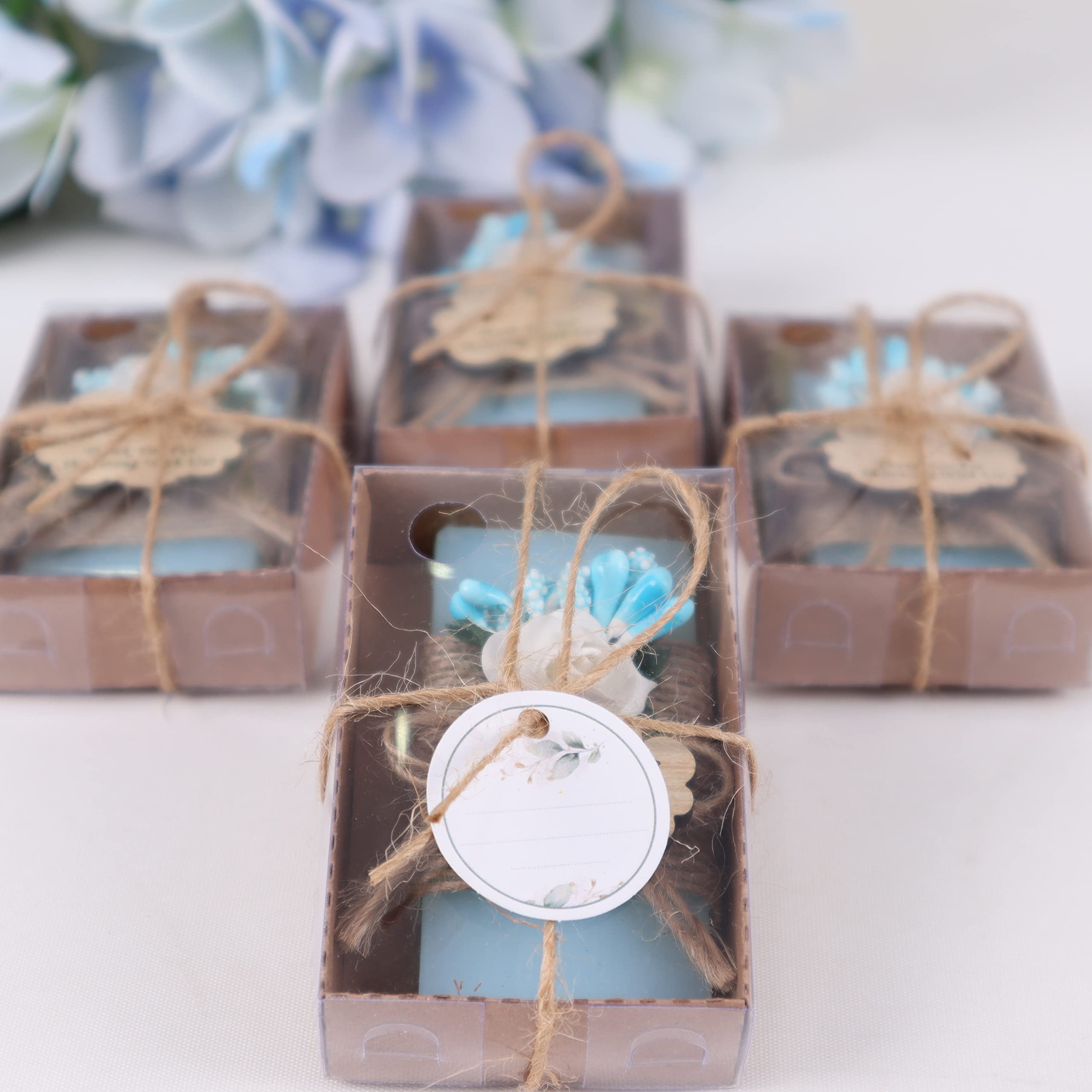 HTF Pack of 10 Handmade Ocean Scented Mini Soap - Baby Shower Decorations & Gifts for Boys (Blue) - Perfect for Baby Showers, Gender Reveals & Nursery Decor