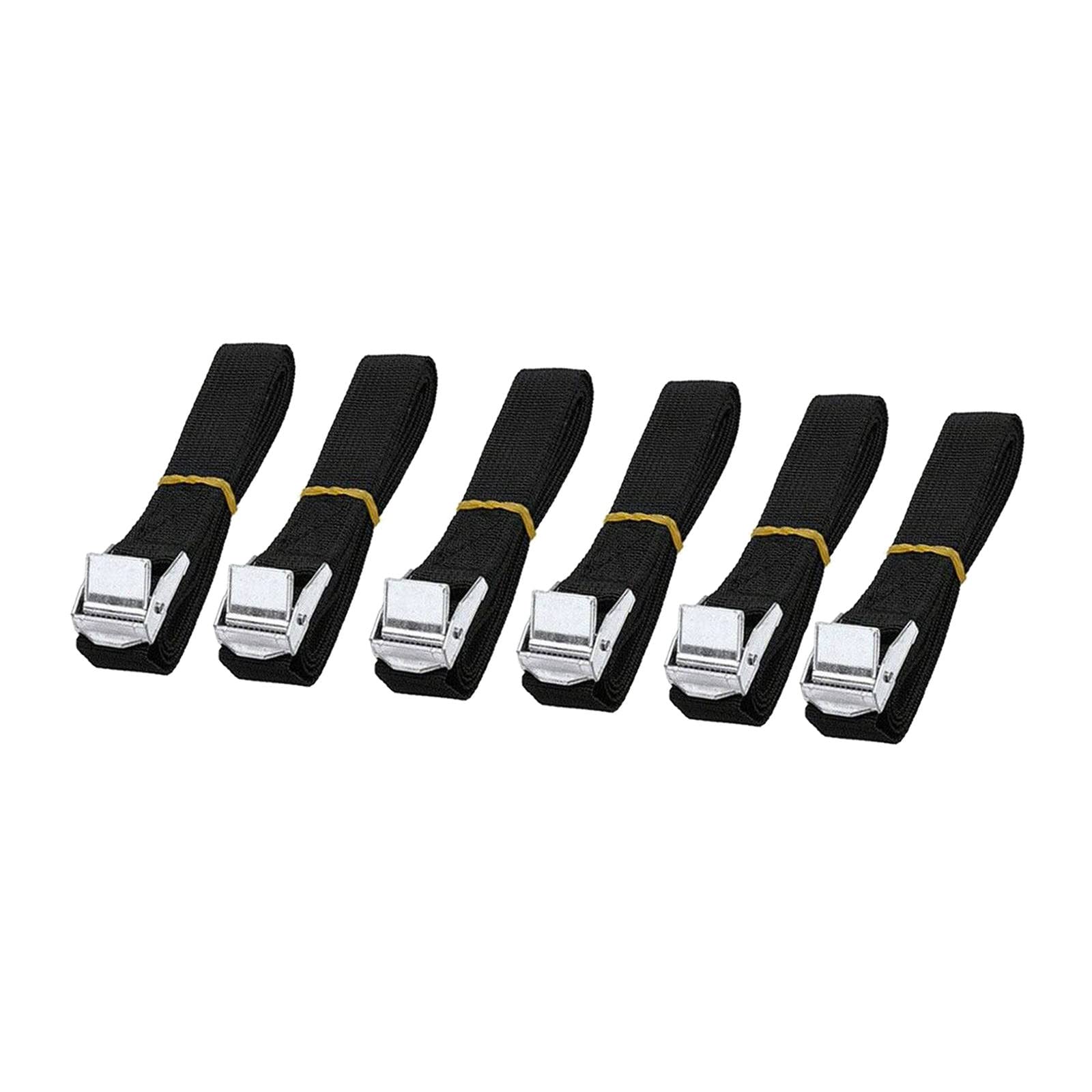 Gazechimp Heavy Duty Lashing Straps 330lbs Capacity - Zinc Alloy & High Tenacity Polyester Tie Down Straps for Surfboard, Kayak, Canoe, Roof Rack (Black, 25mm x 2m) - Secure Transport for Water Sports Gear